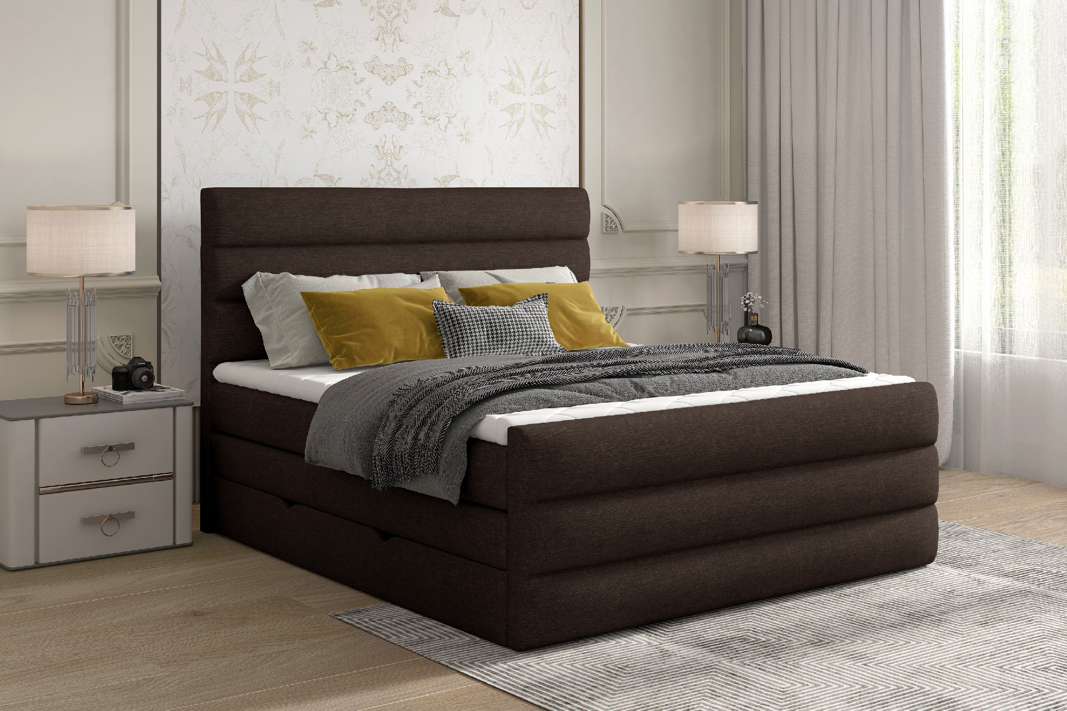 Boxspring Cande Rozměr: 140 x 200 cm, látka: Sawana 26