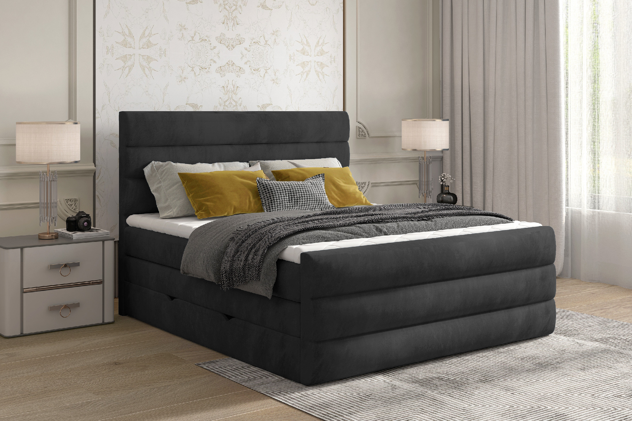 Boxspring Cande Rozměr: 160 x 200 cm, látka: Monolith 97