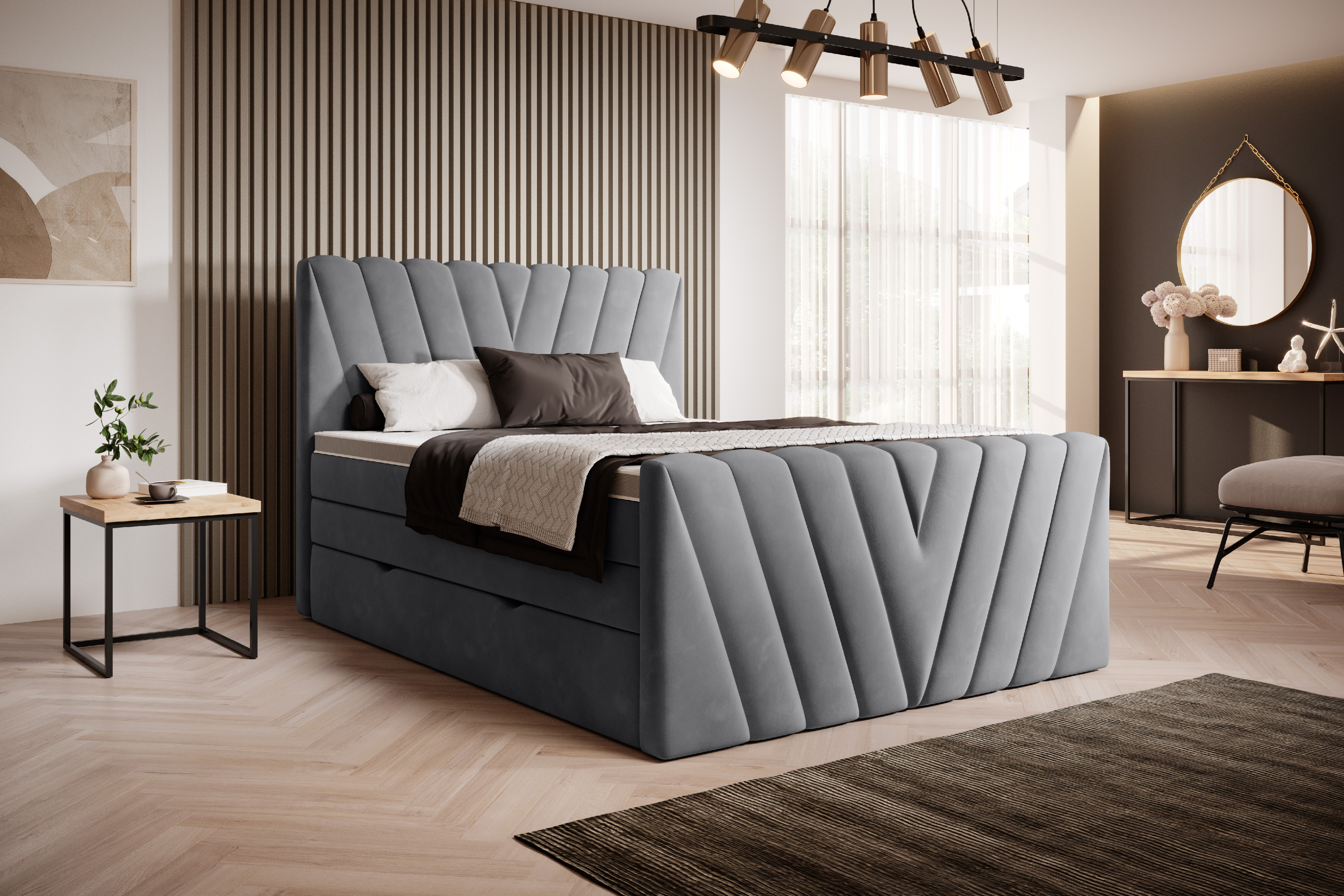 Boxspring Candice Rozměr: 140 x 200 cm, látka: Sola 6