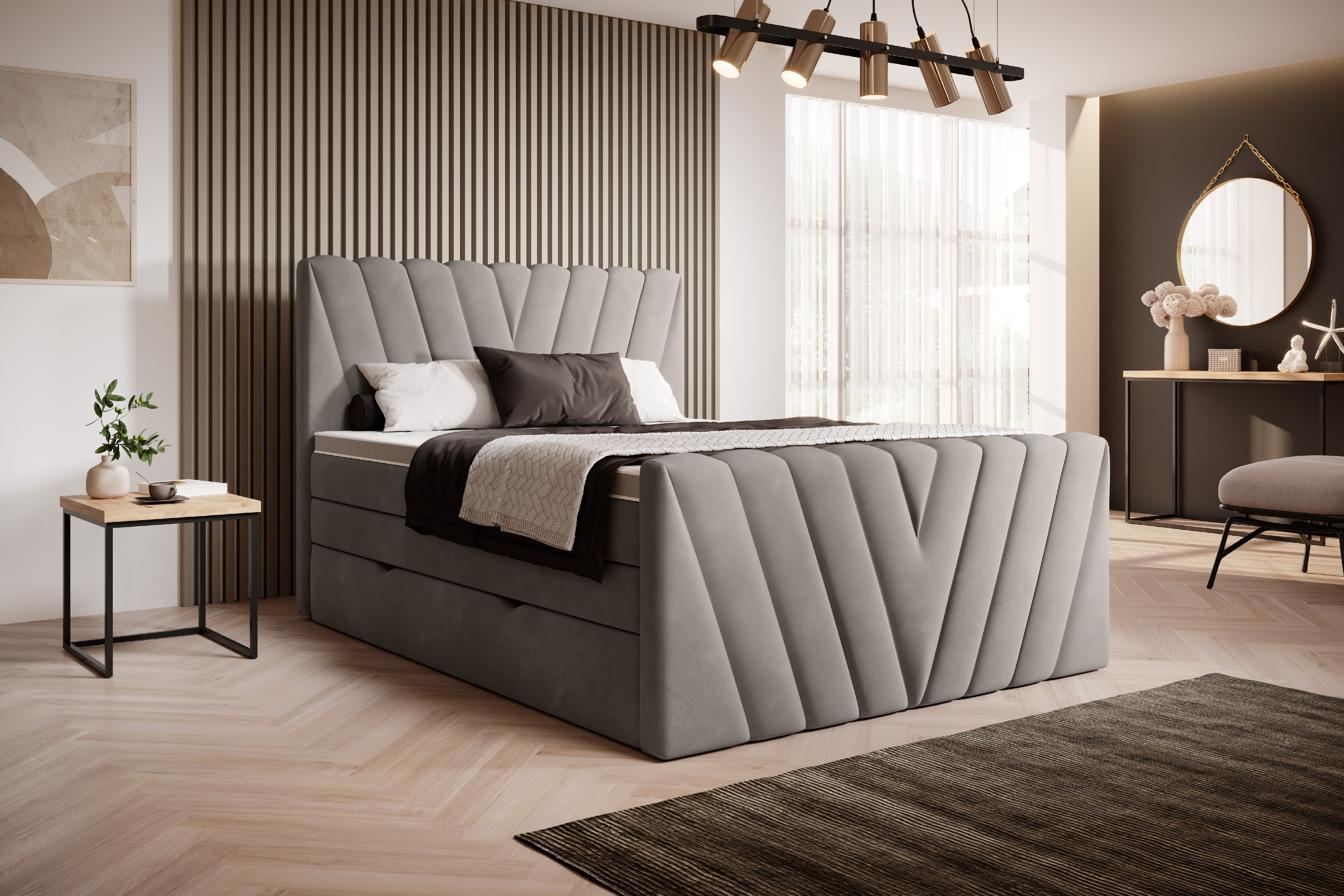 Boxspring Candice Rozměr: 140 x 200 cm, látka: Flores 4 (obrázek 4)