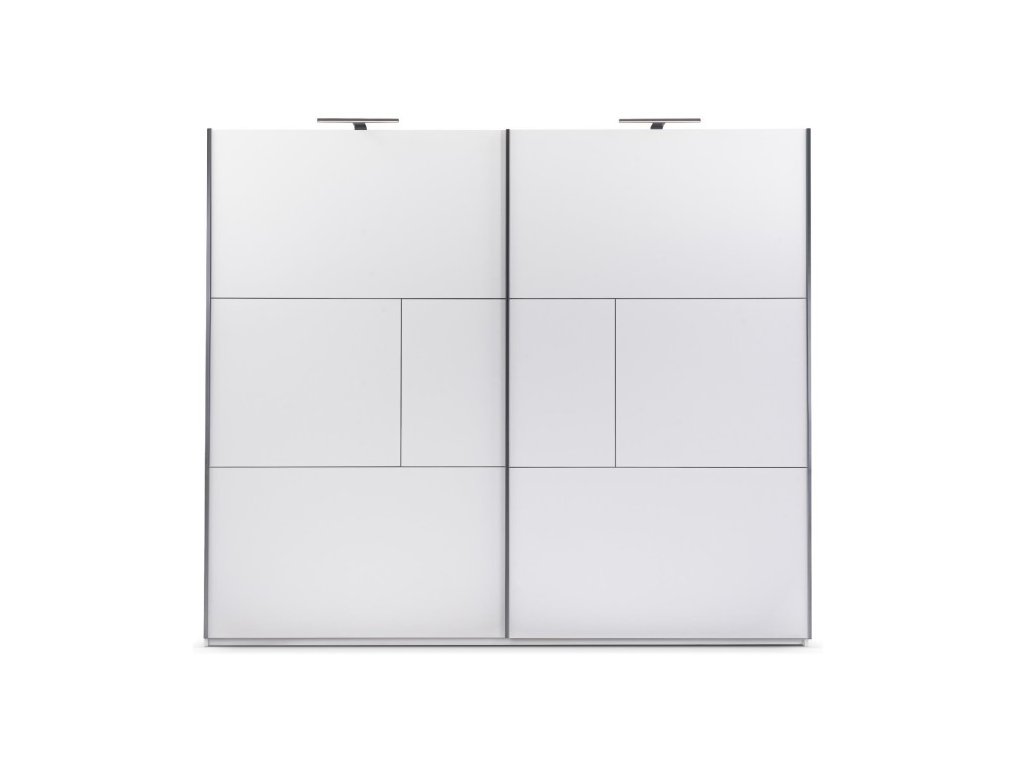 Šatní skříň Nimes 250 cm | bílá s LED