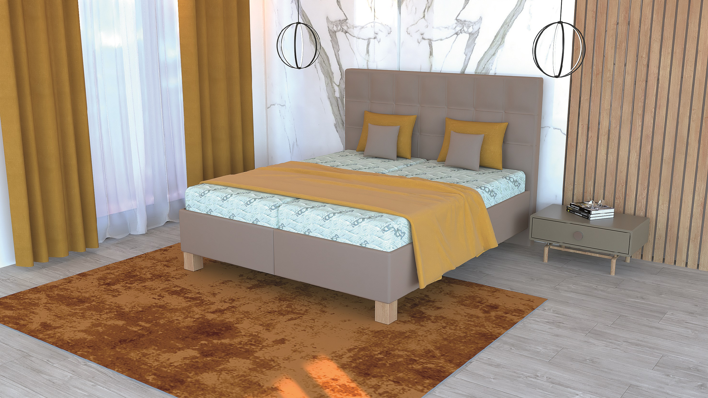 Postel Celine Rozměr: 160 x 200 cm, Matrace: Miami - tvrdost 3, látka: Aragon 79