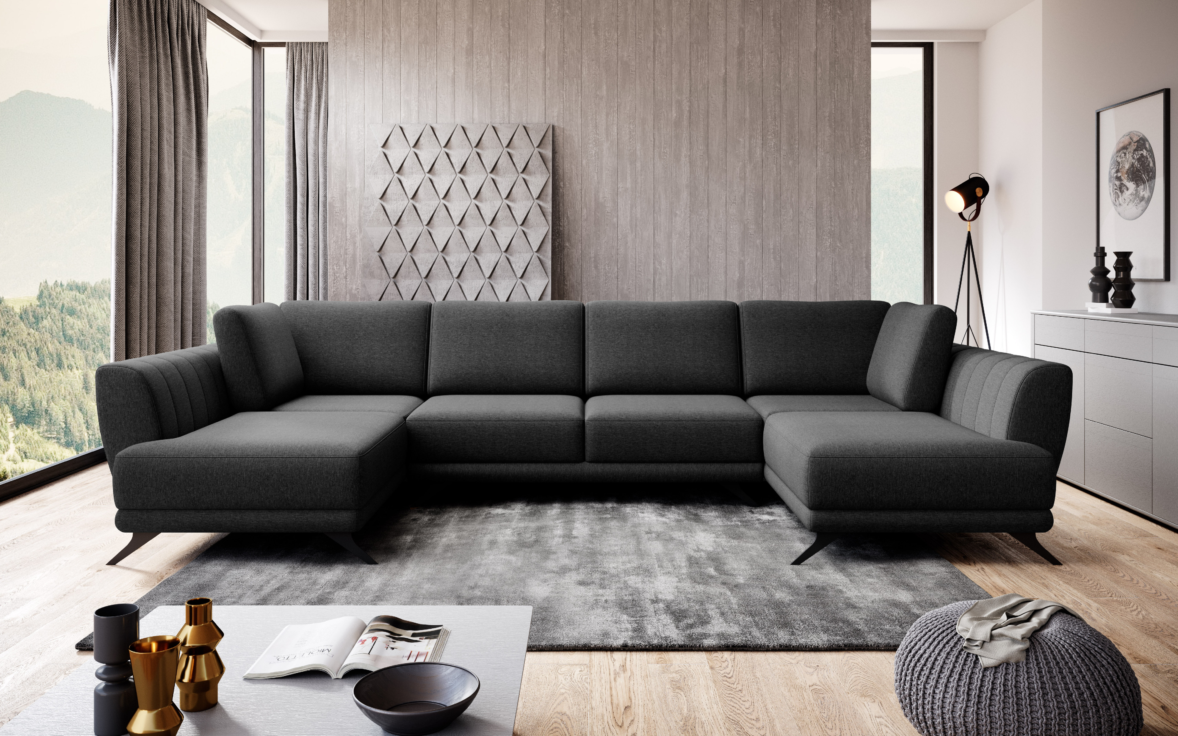 Sedací souprava Larco - souměrná látka: Flores 10