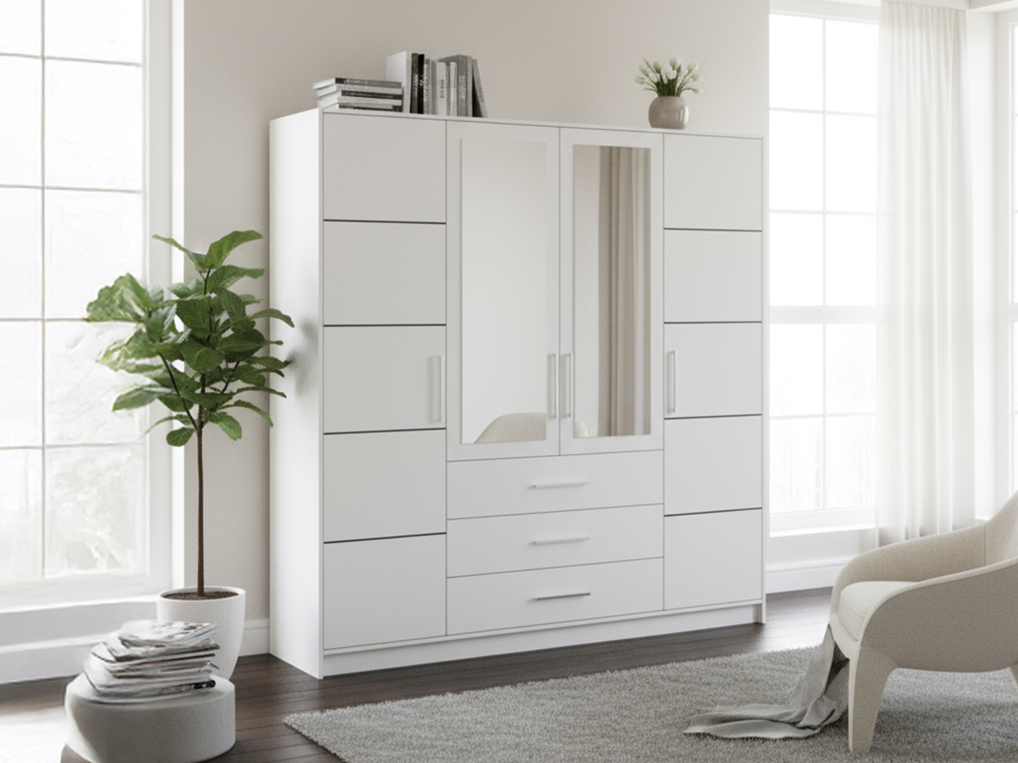 Nábytek Paul Šatní Skříň Bali D4 Bílá Barva Korpusu: Bílá