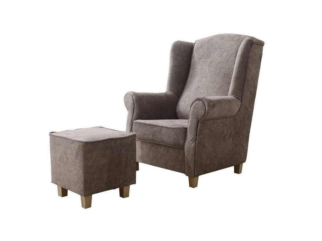 Křeslo AS s taburetem - MN 254 Provedení: Křeslo + taburet, Nožičky: Černé, látka: MN 254-KM