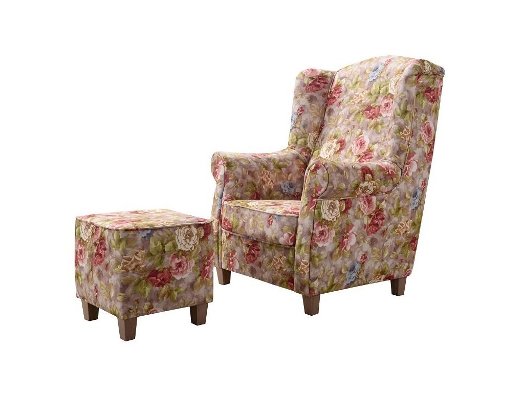 Křeslo AS s taburetem - Sandiano 2109 Provedení: Křeslo + taburet, Nožičky: Rustikál, látka: Sandiano WM 25