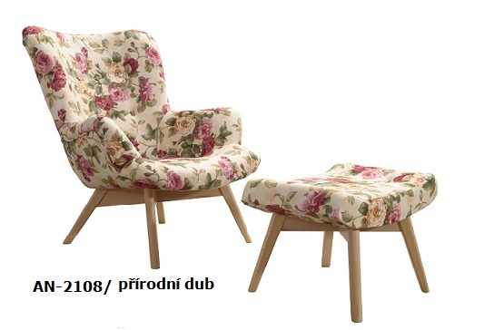 Křeslo PIK 2108 a podnožka Provedení: Křeslo + podnožka, Nožičky: Wenge, látka: AN 2108