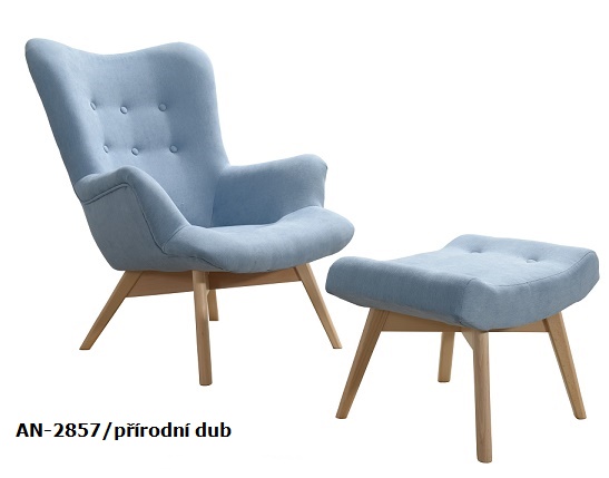 Křeslo Pik 2857 a podnožka Provedení: Pouze křeslo, Nožičky: Černé, látka: AN 2857