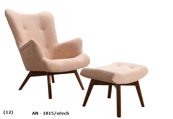 Křeslo Pik AN-1815 a podnožka Provedení: Pouze křeslo, Nožičky: Wenge, látka: AN 1815