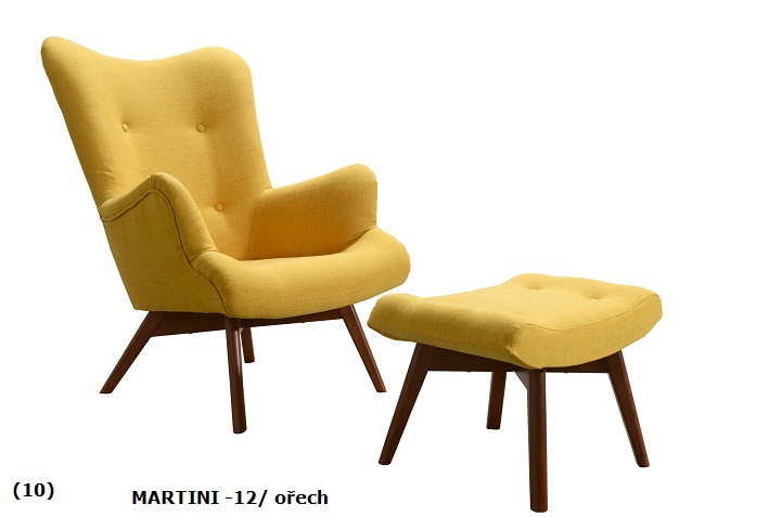 Křeslo Pik MARTINI 12 a podnožka Provedení: Pouze křeslo, Nožičky: Ořech, látka: Martini 12