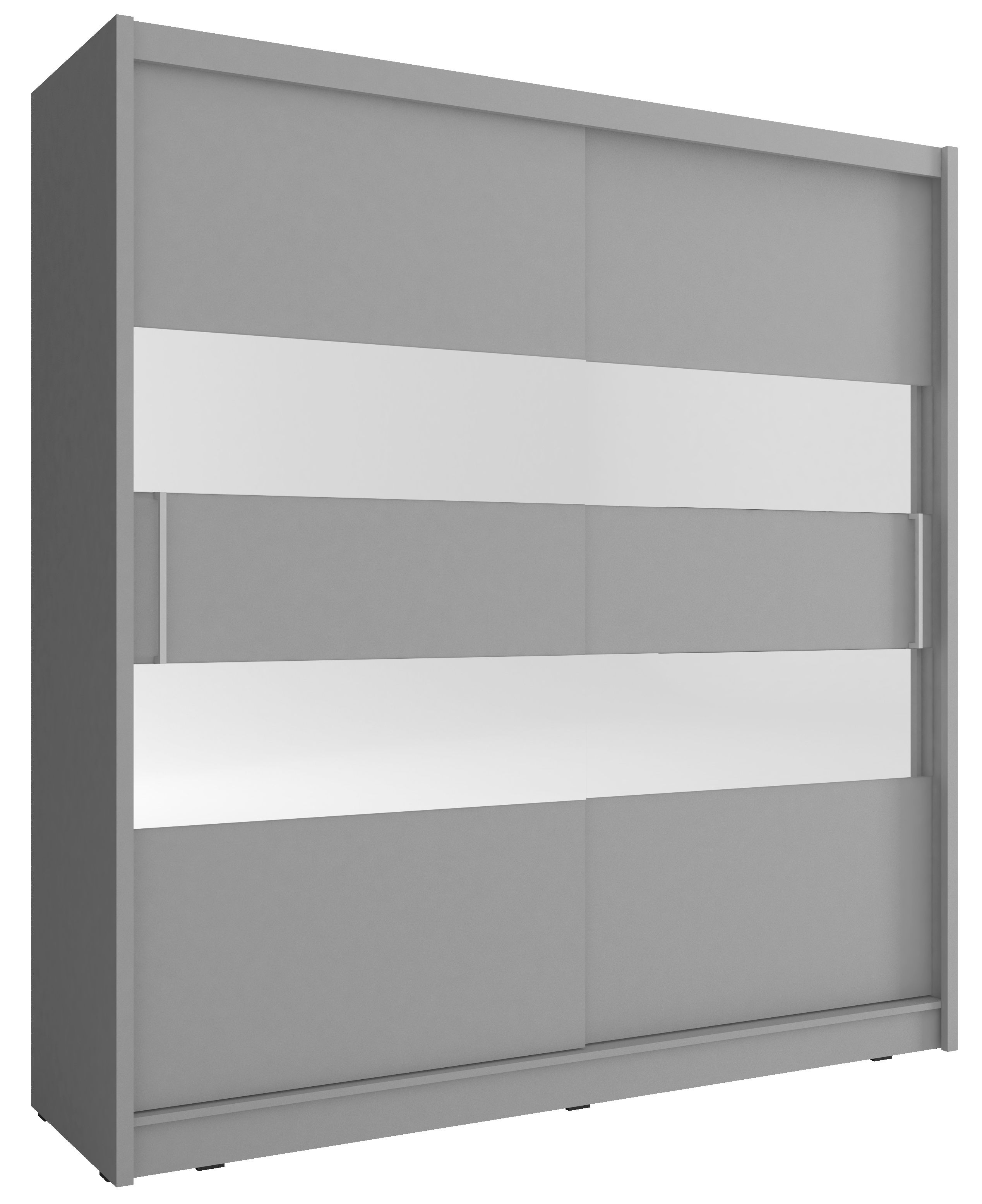 Šatní skříň Maja II Barva korpusu: Grafit, Rozměry: 200 cm, Dveře: Zrcadlo - Grafit,Zrcadlo