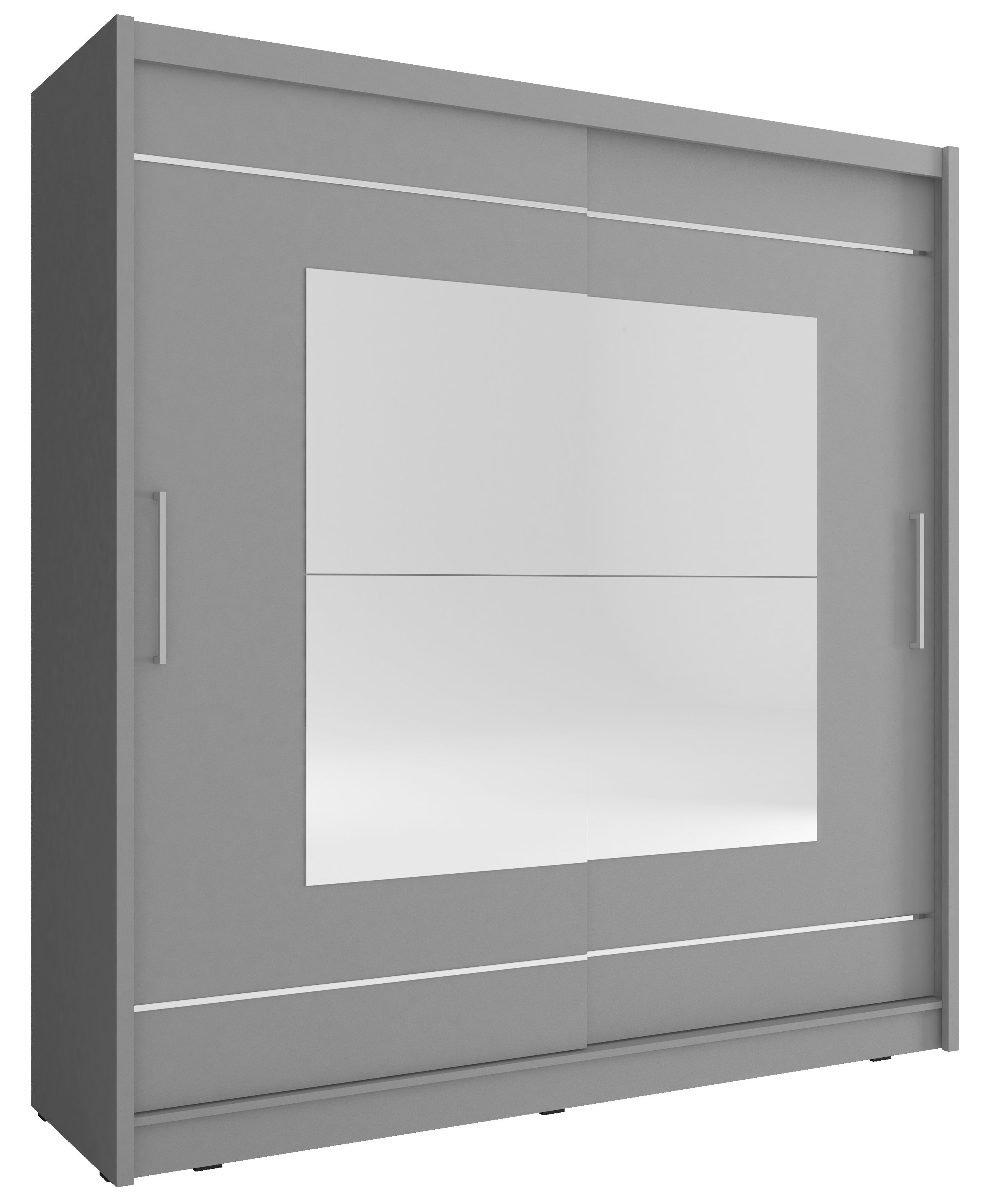 Šatní skříň Maja IX Barva korpusu: Grafit, Rozměry: 200 cm, Dveře: Zrcadlo - Grafit,Zrcadlo