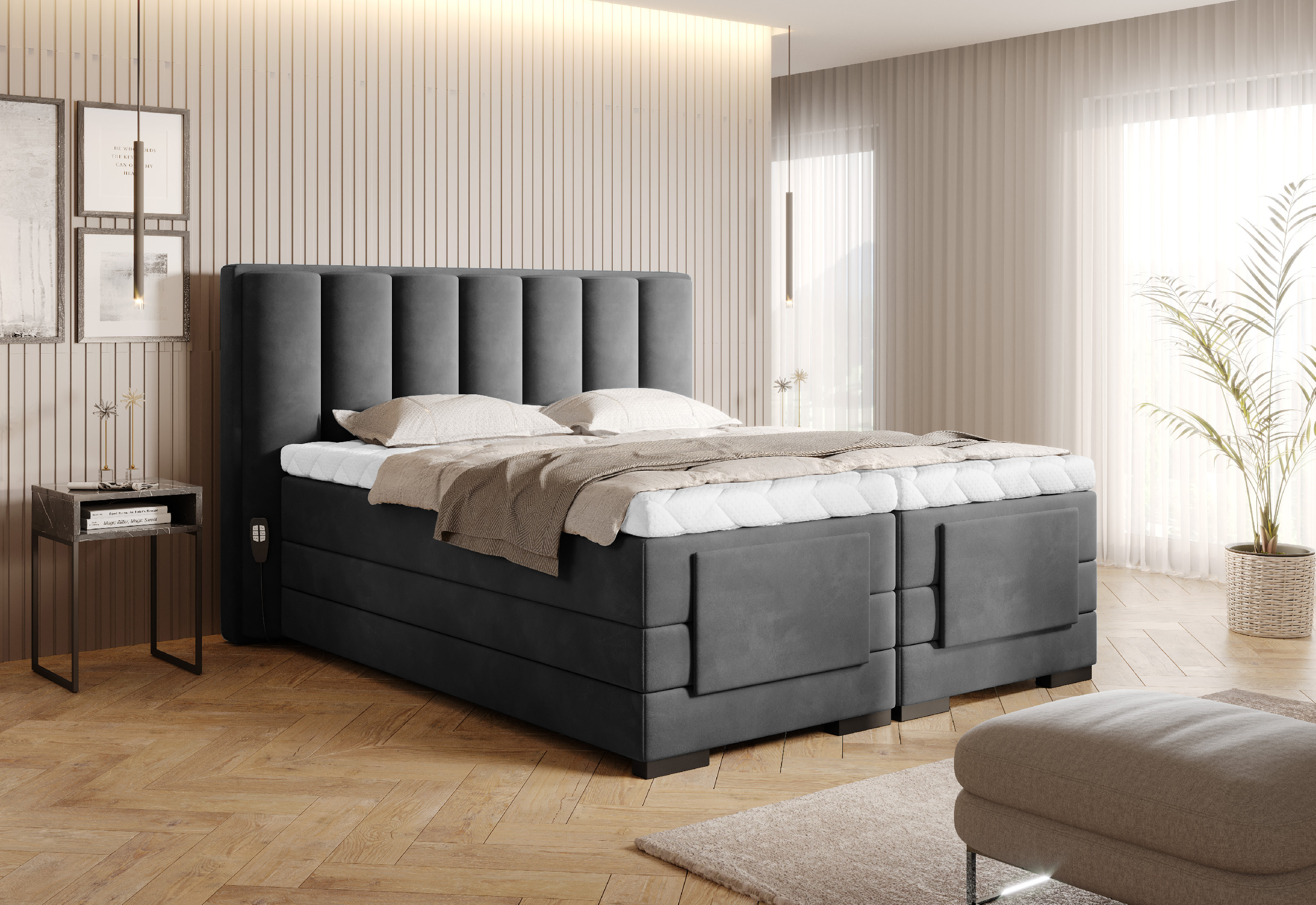 Boxspring Veros Rozměr: 140 x 200 cm, látka: Nube 3 (obrázek 11)