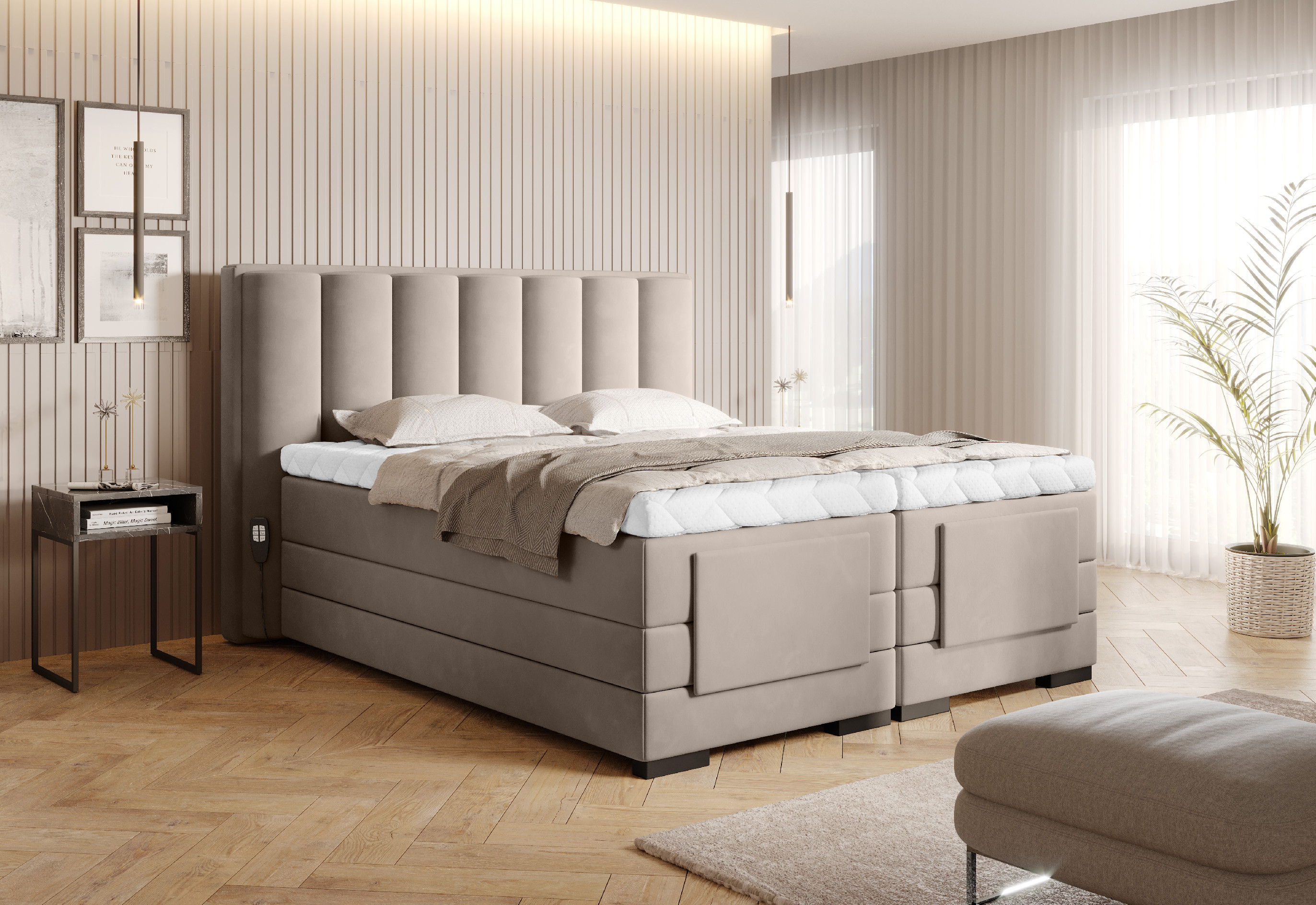 Boxspring Veros Rozměr: 180 x 200 cm, látka: Sola 18