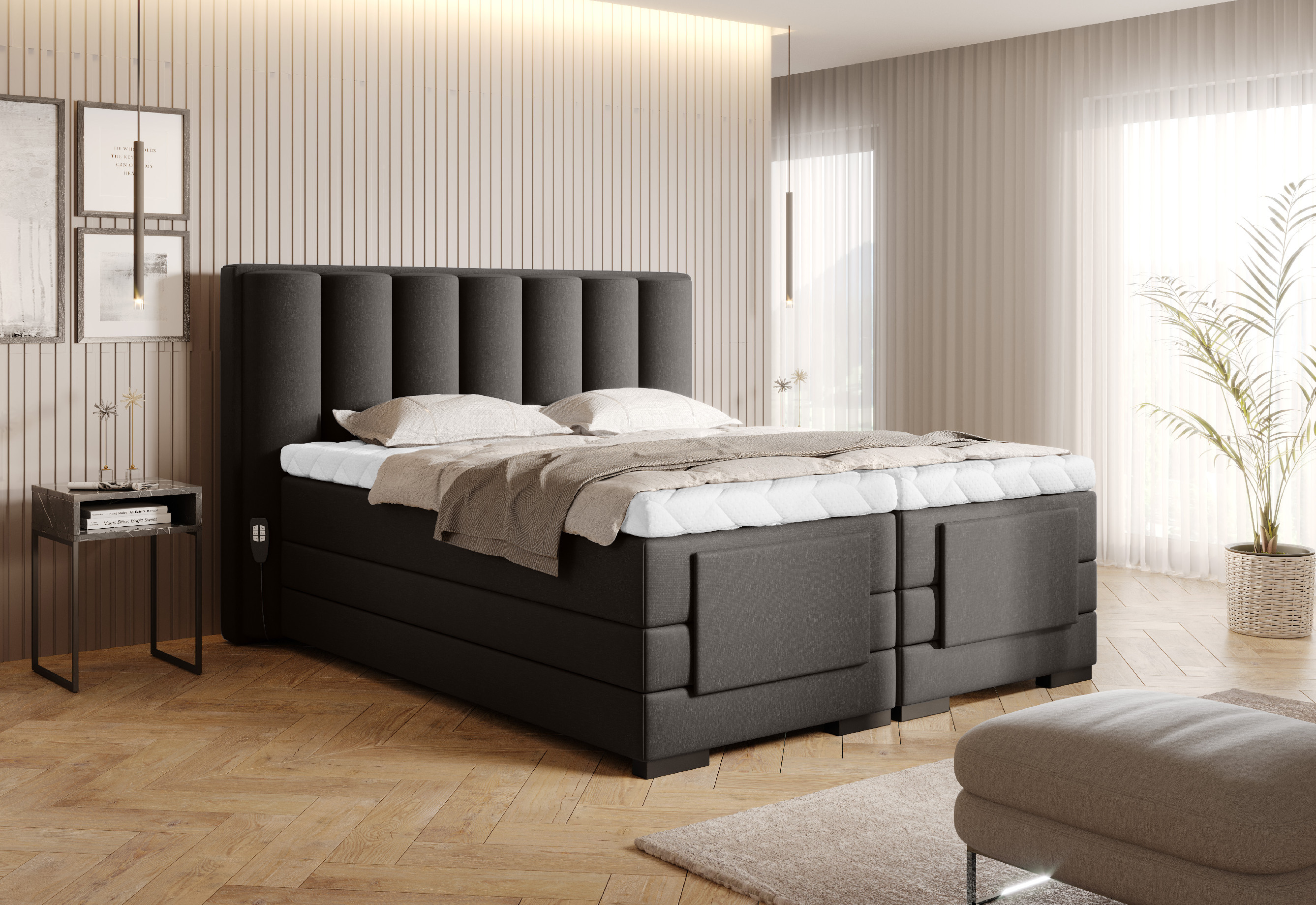 Boxspring Veros Rozměr: 180 x 200 cm, látka: Flores 22