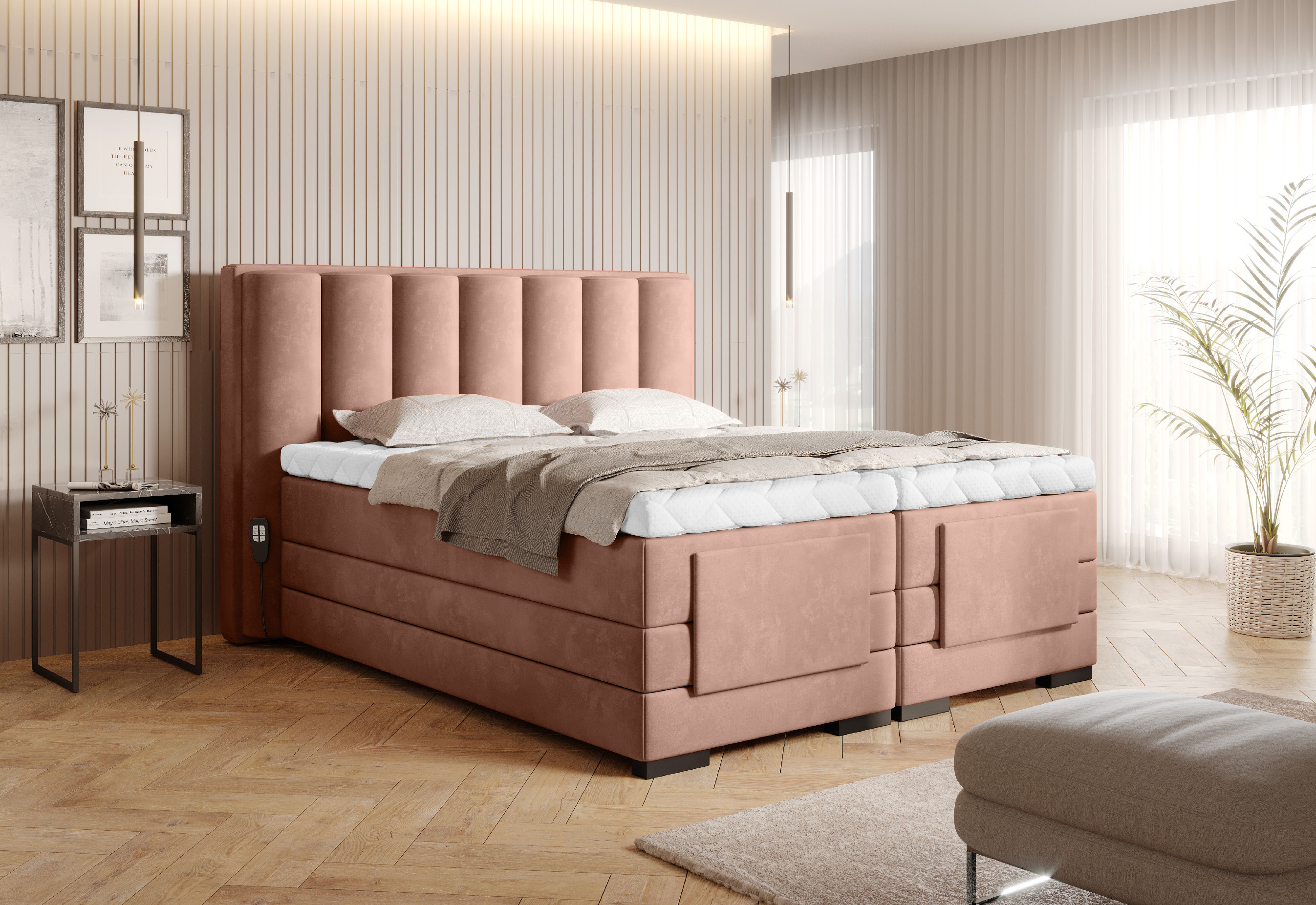 Boxspring Veros Rozměr: 160 x 200 cm, látka: Velvetmat 24