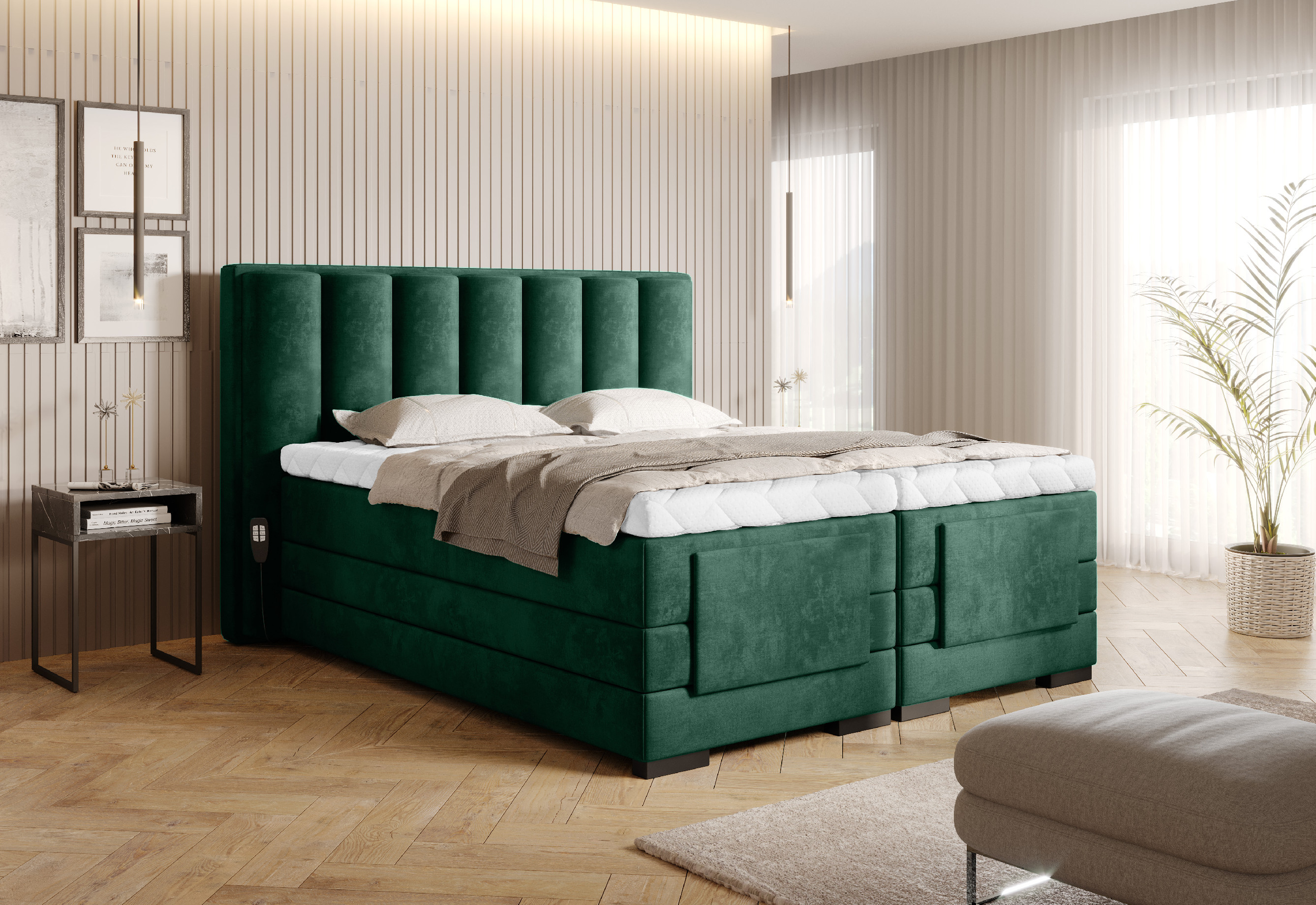 Boxspring Veros Rozměr: 180 x 200 cm, látka: Nube 35