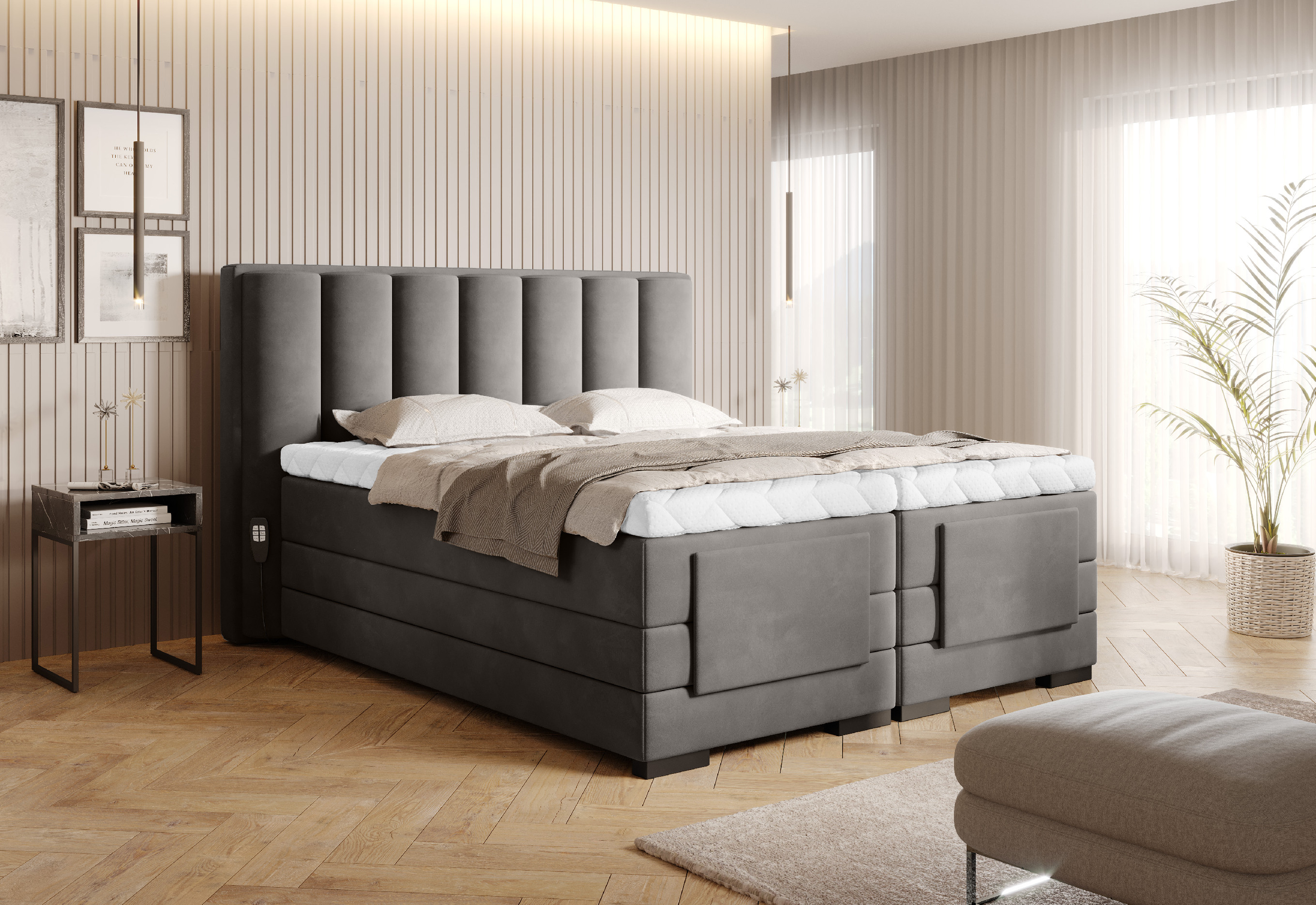 Boxspring Veros Rozměr: 140 x 200 cm, látka: Nube 3 (obrázek 4)