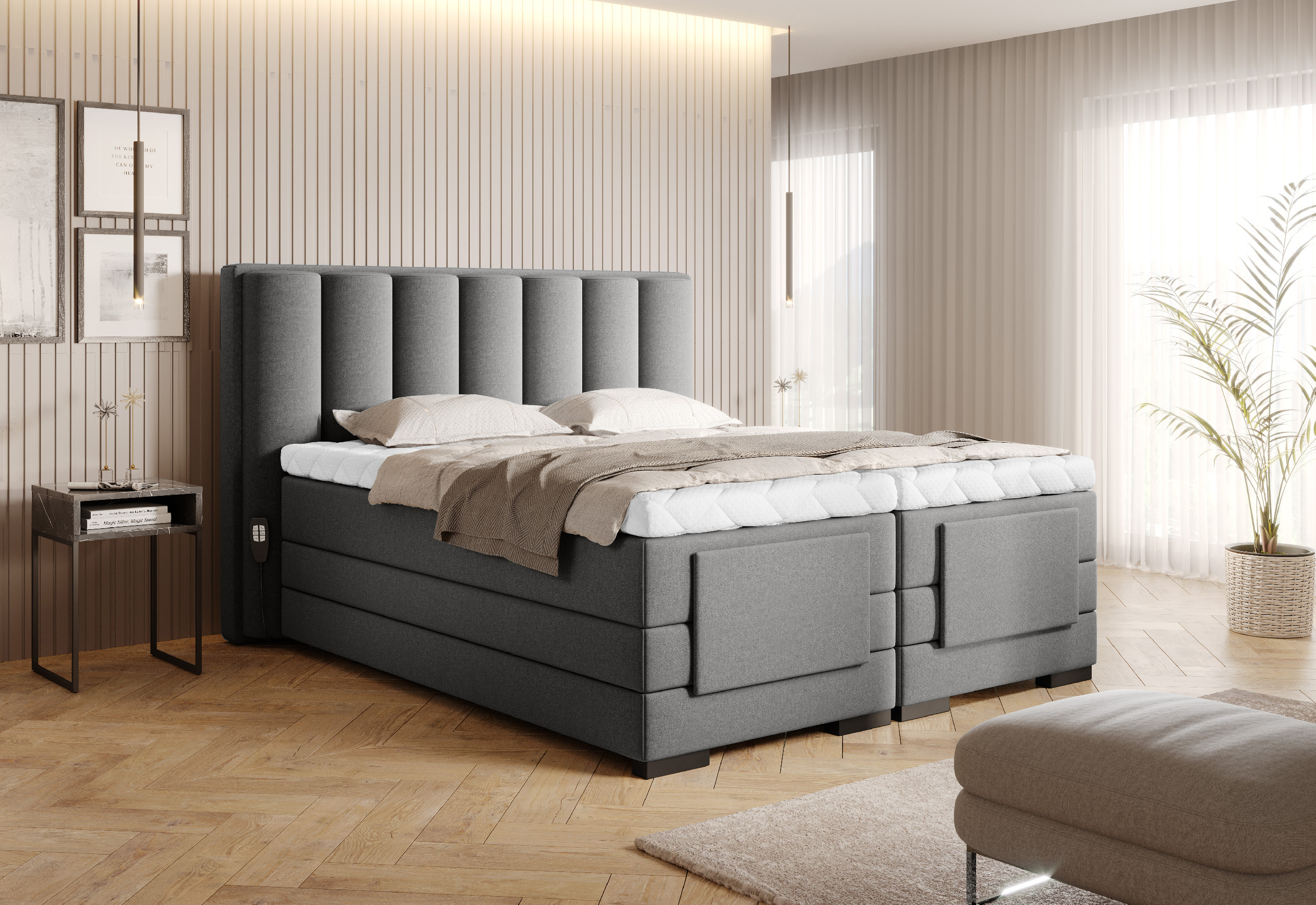 Boxspring Veros Rozměr: 140 x 200 cm, látka: Nube 3 (obrázek 9)