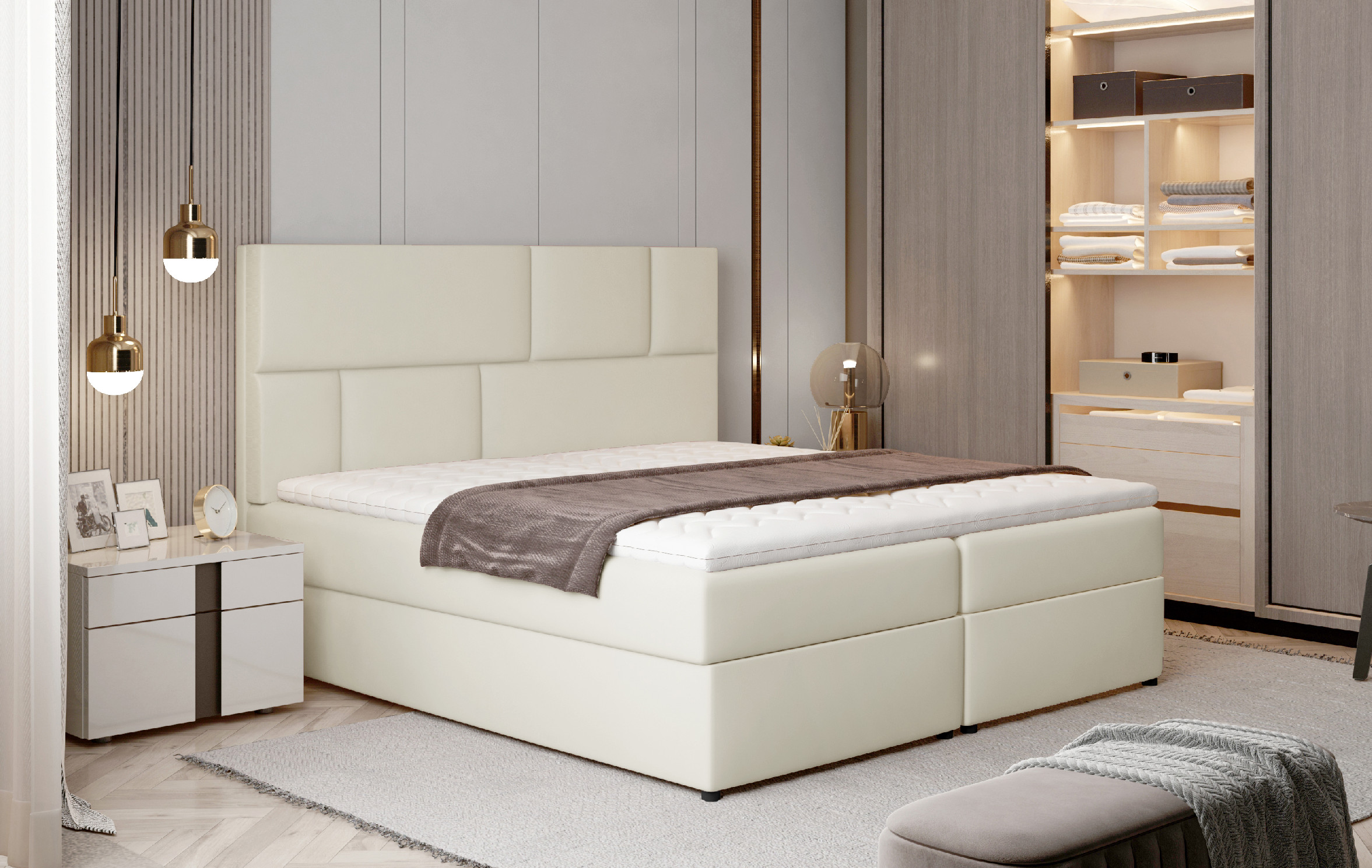 Boxspring Florence Rozměr: 145 x 210 cm, látka: Soft 33