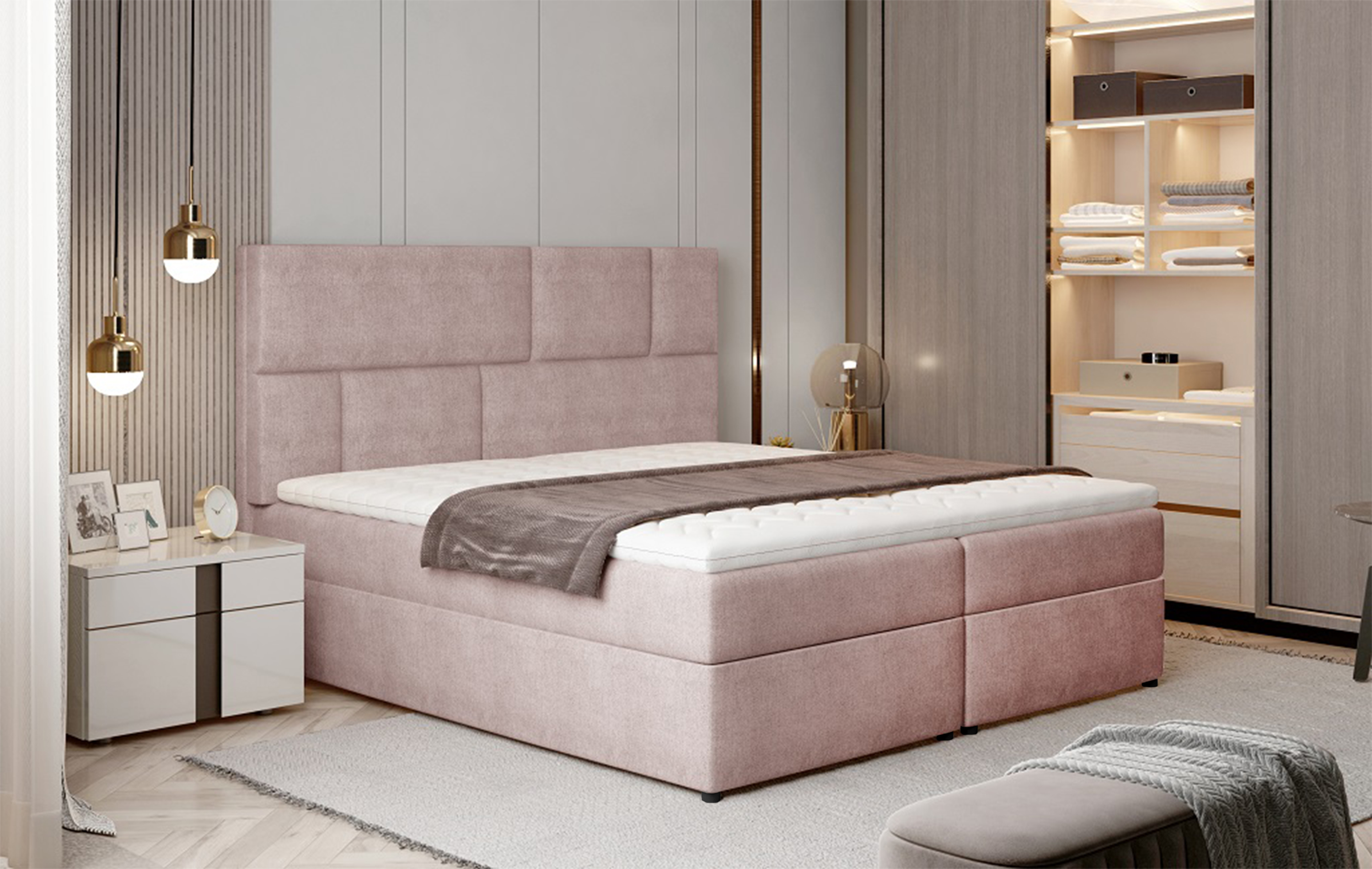 Boxspring Florence Rozměr: 145 x 210 cm, látka: Omega 91