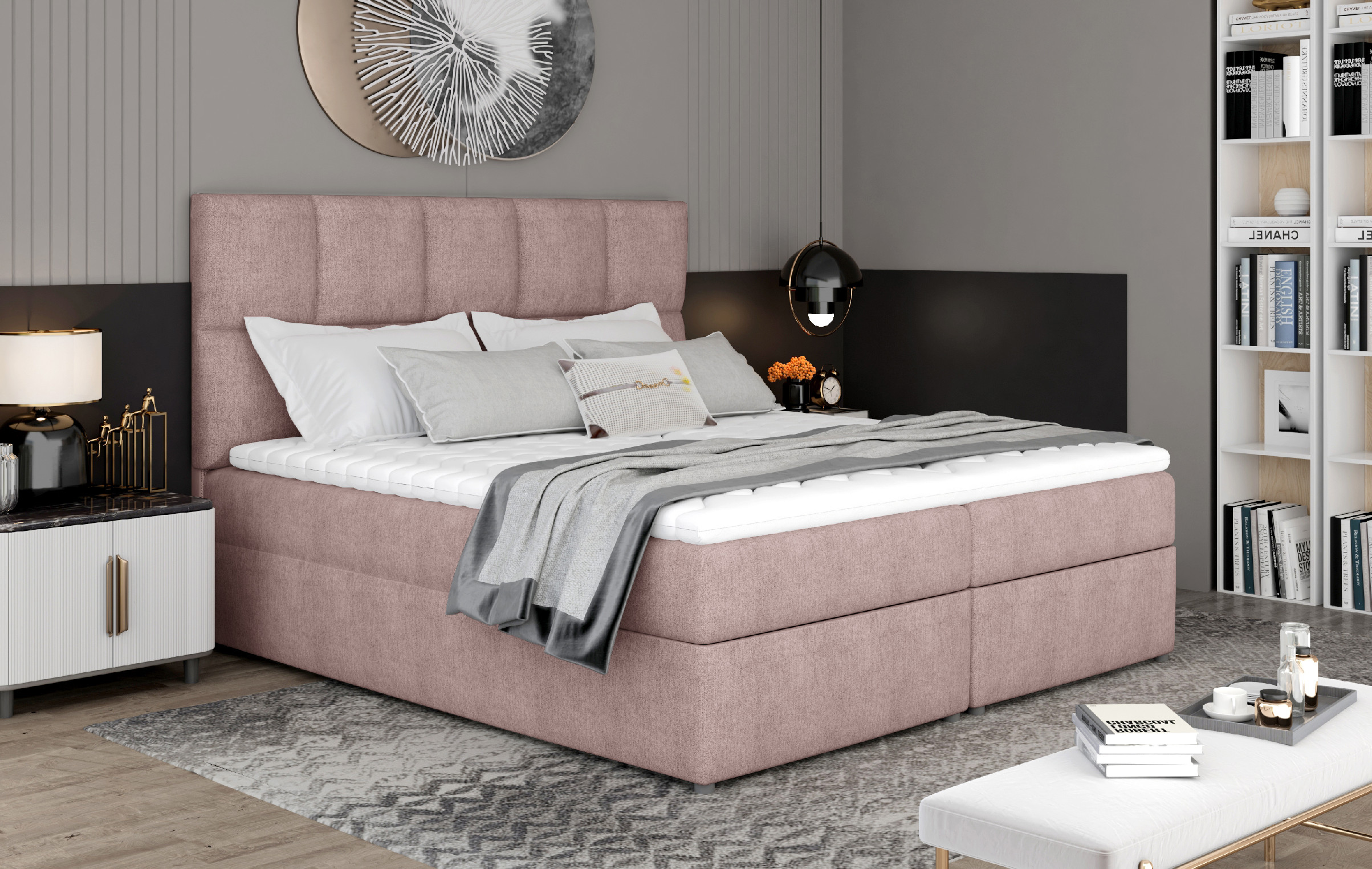 Boxspring Glossy Rozměr: 145 x 210 cm, látka: Berlin  01 (obrázek 8)