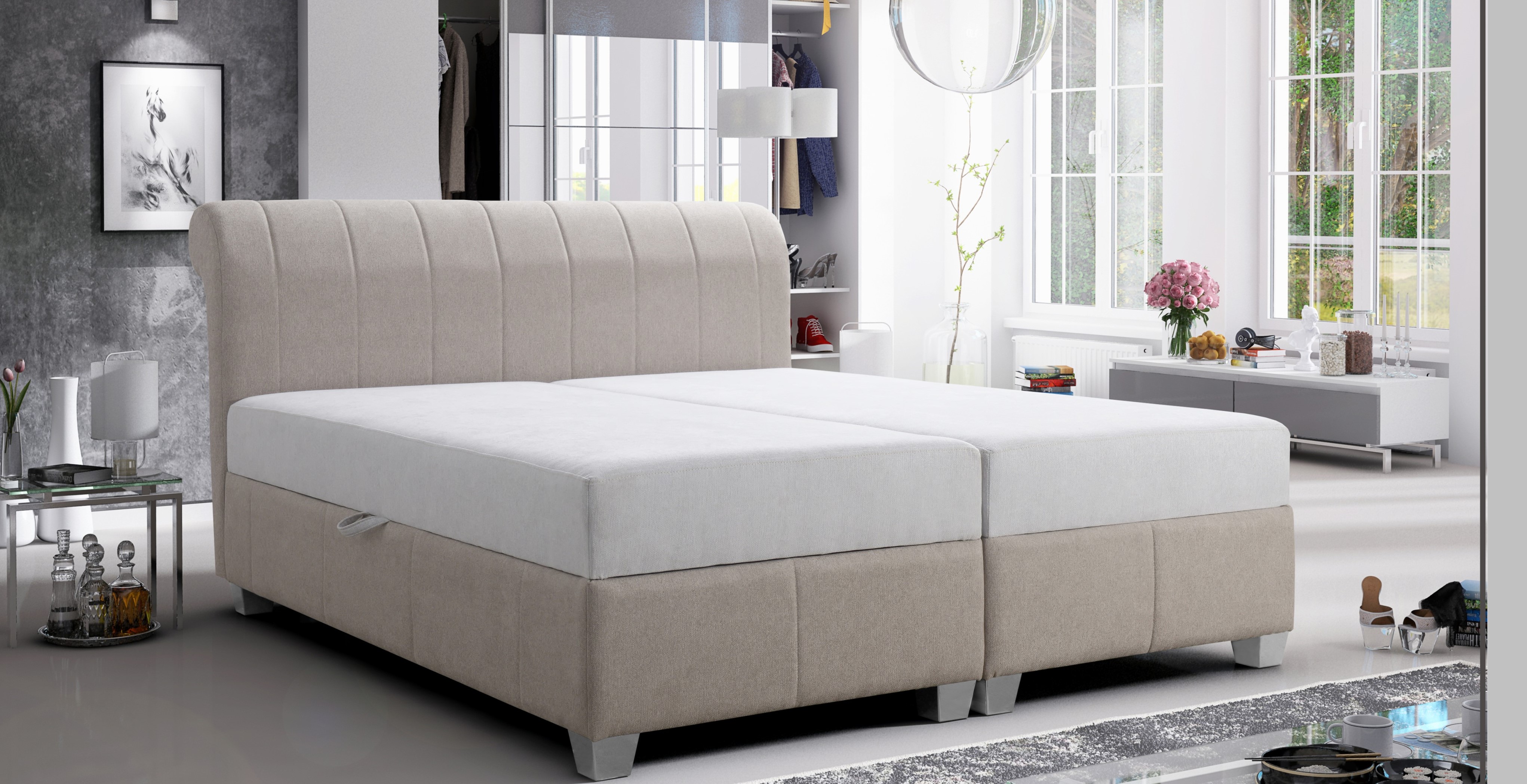 Dvoulůžko Dalas Rozměr: 180 x 200 cm, látka: AN - 3825