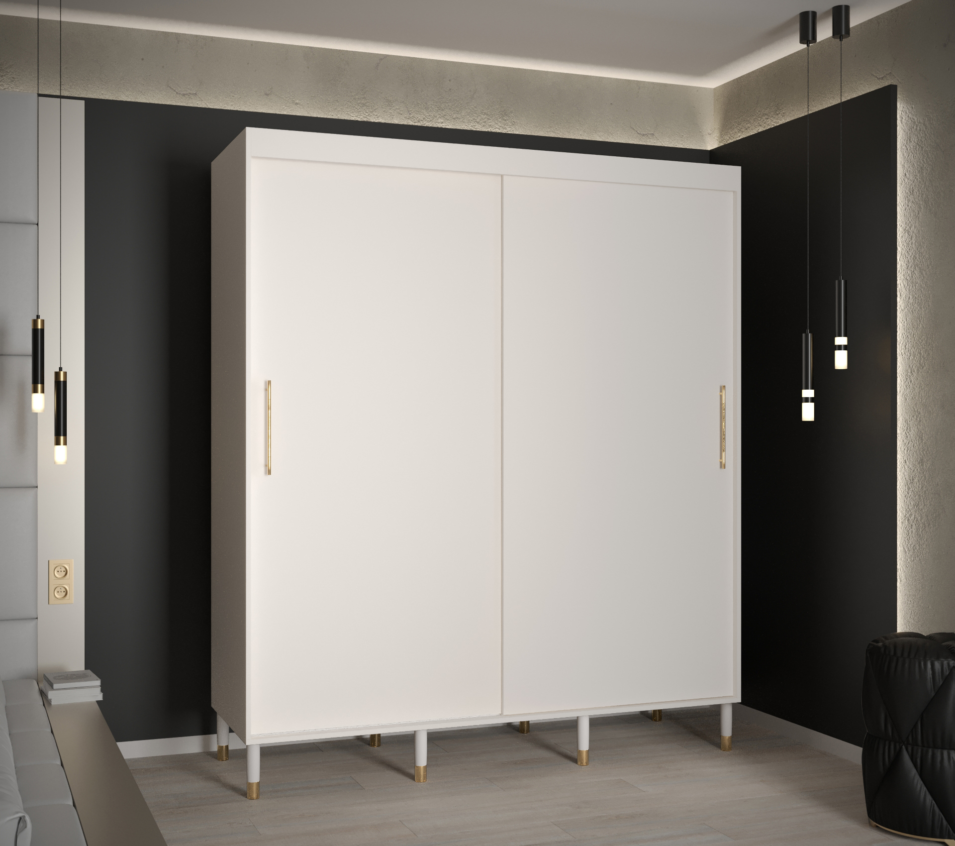 Šatní skříň Abi Calipso T Barva korpusu: Bílá, Rozměry: 180 cm, Dveře: Bílá - bez zrcadla - Bílá,Bíl