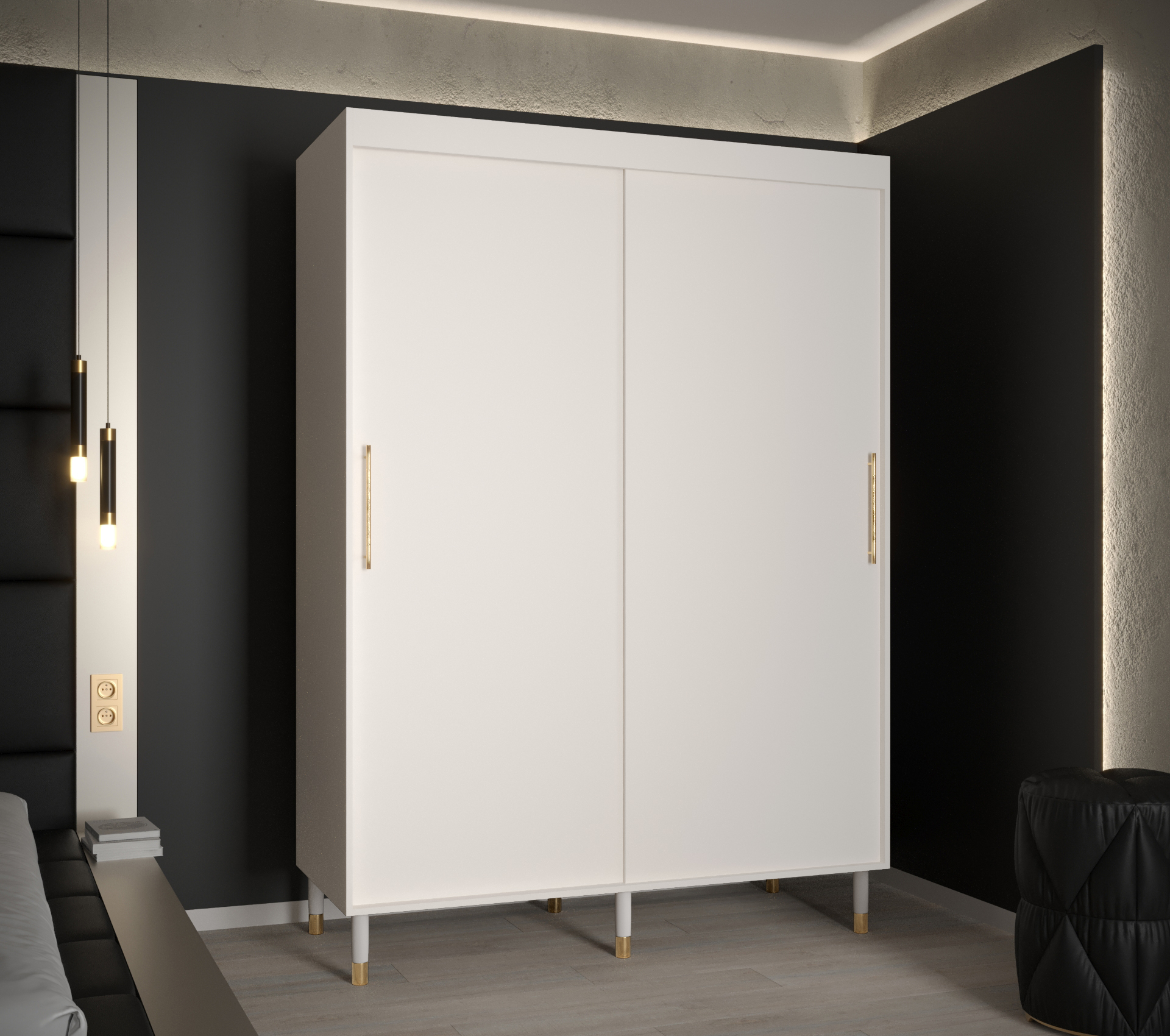 Šatní skříň Abi Calipso T Barva korpusu: Bílá, Rozměry: 150 cm, Dveře: Bílá - bez zrcadla - Bílá,Bíl