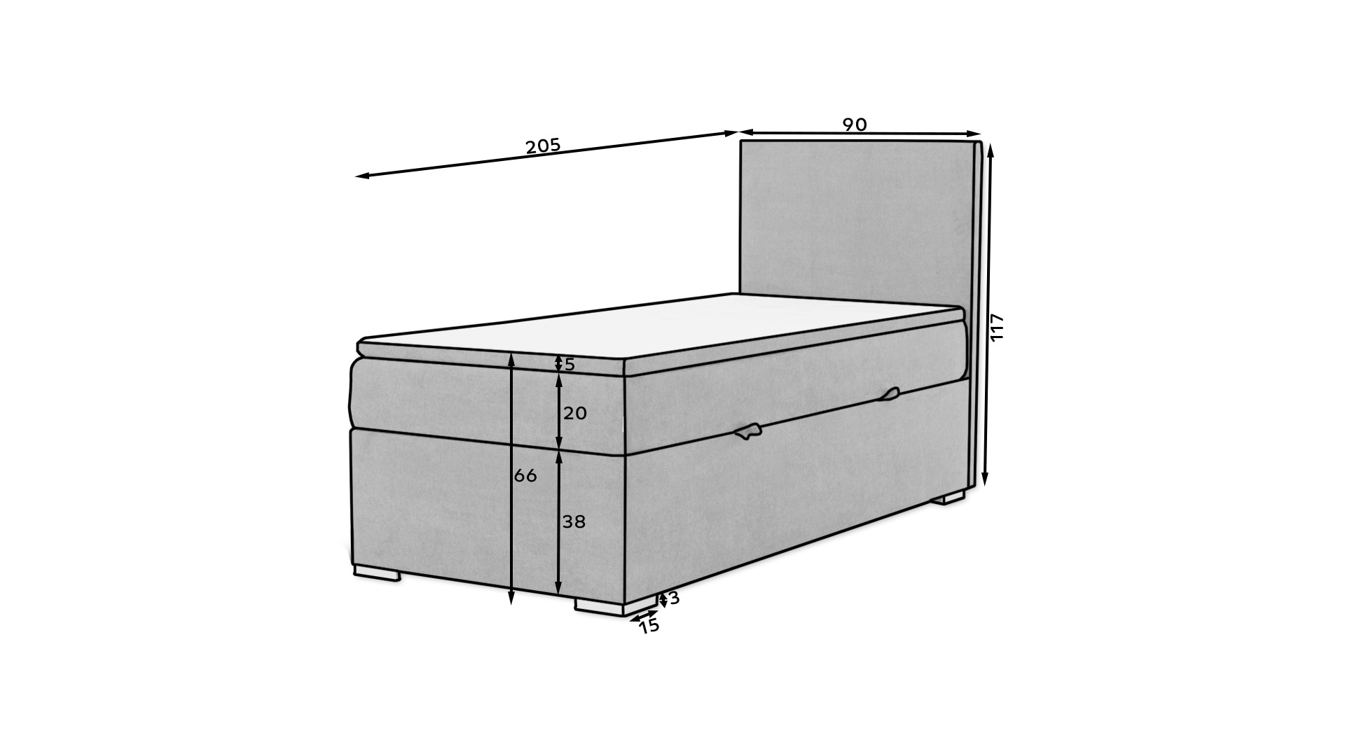 Boxspring Rocco 90 látka: Sawana 14, Varianta: Pravá (obrázek 11)
