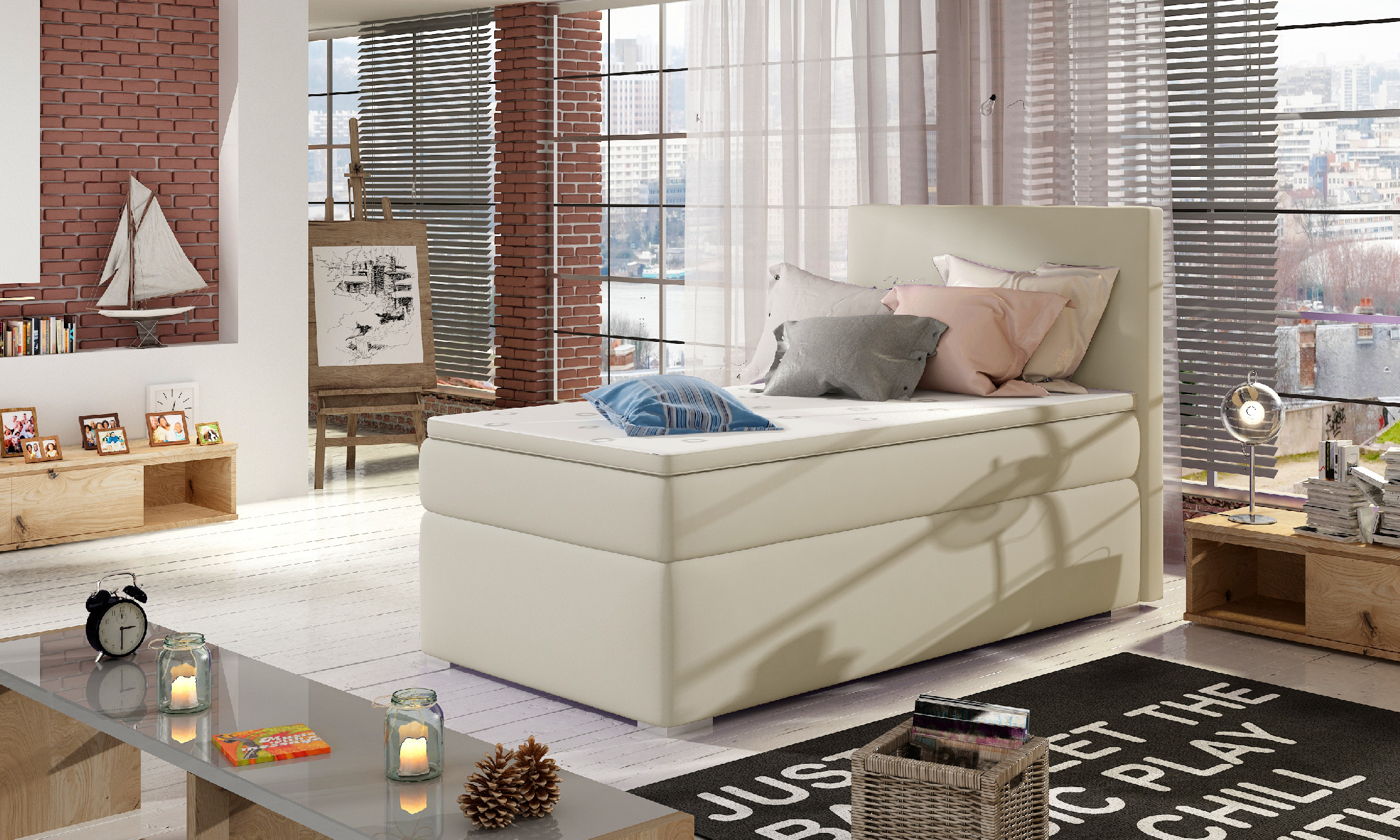 Boxspring Rocco 90 látka: Soft 33, Varianta: Pravá