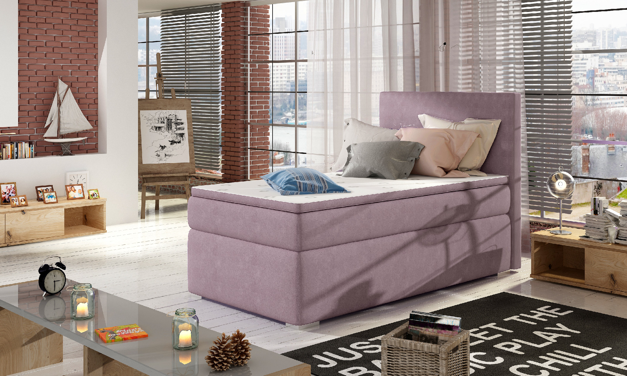 Boxspring Rocco 90 látka: Soro 65, Varianta: Pravá