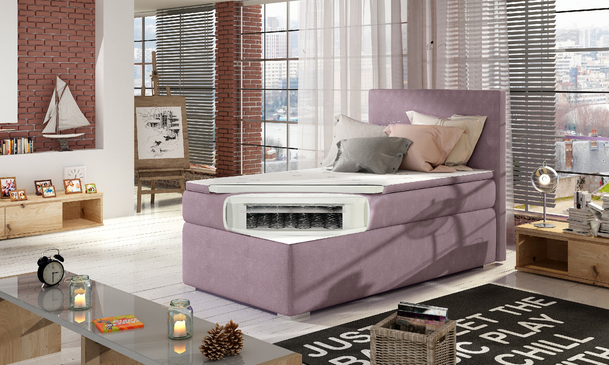 Boxspring Rocco 90 látka: Sawana 14, Varianta: Pravá (obrázek 10)