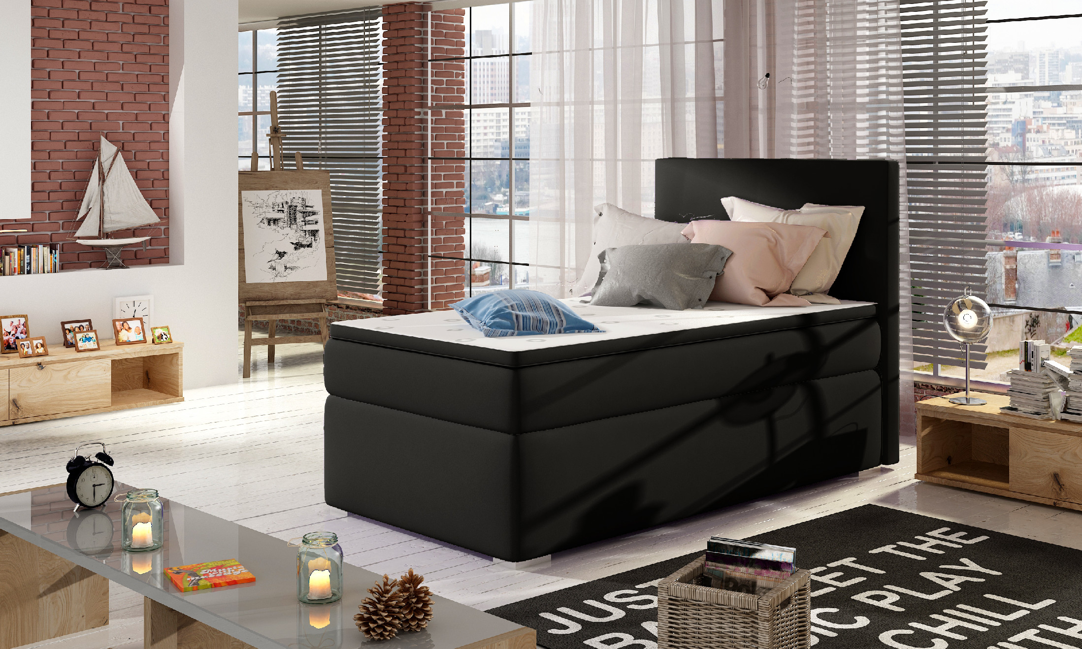 Boxspring Rocco 90 látka: Soft 11, Varianta: Levá