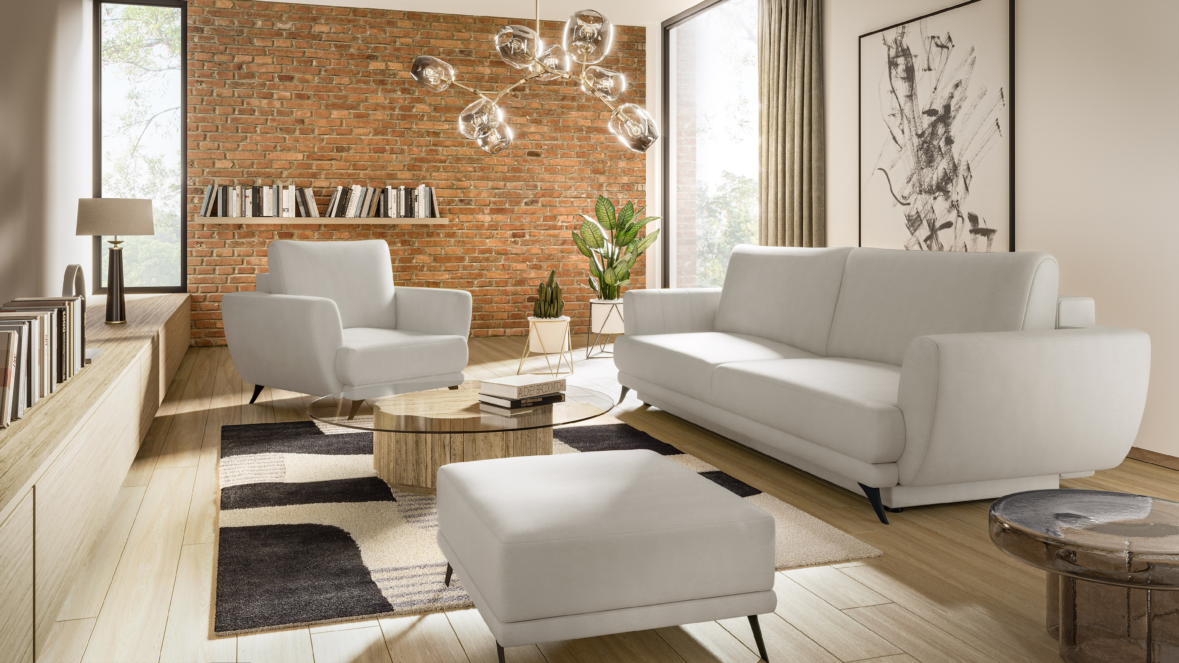 Sestava Megis - 3F+1F+taburet látka: Softis 17