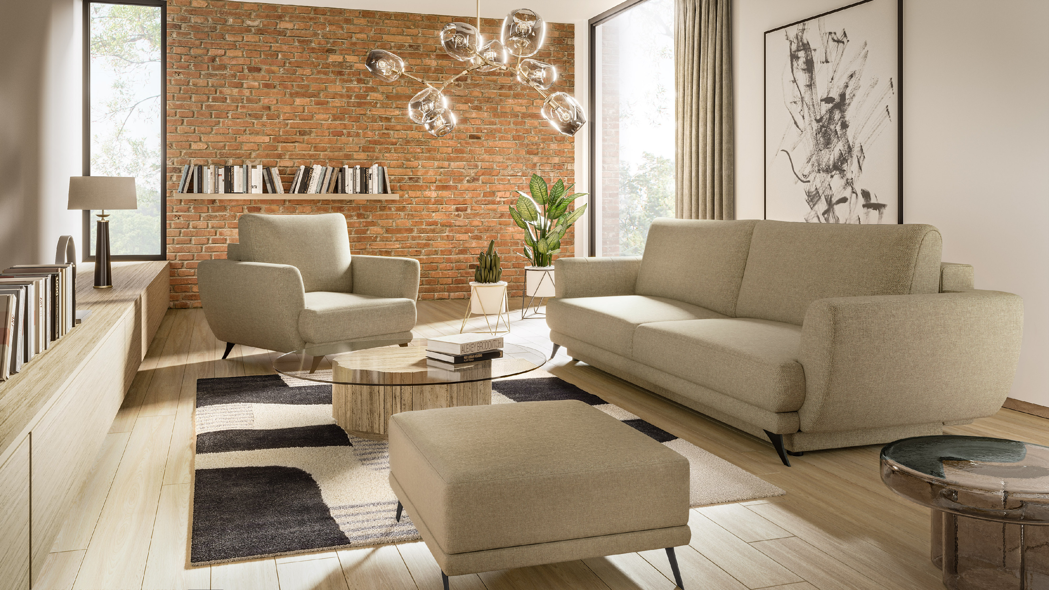 Sestava Megis - 3F+1F+taburet látka: Vero 18