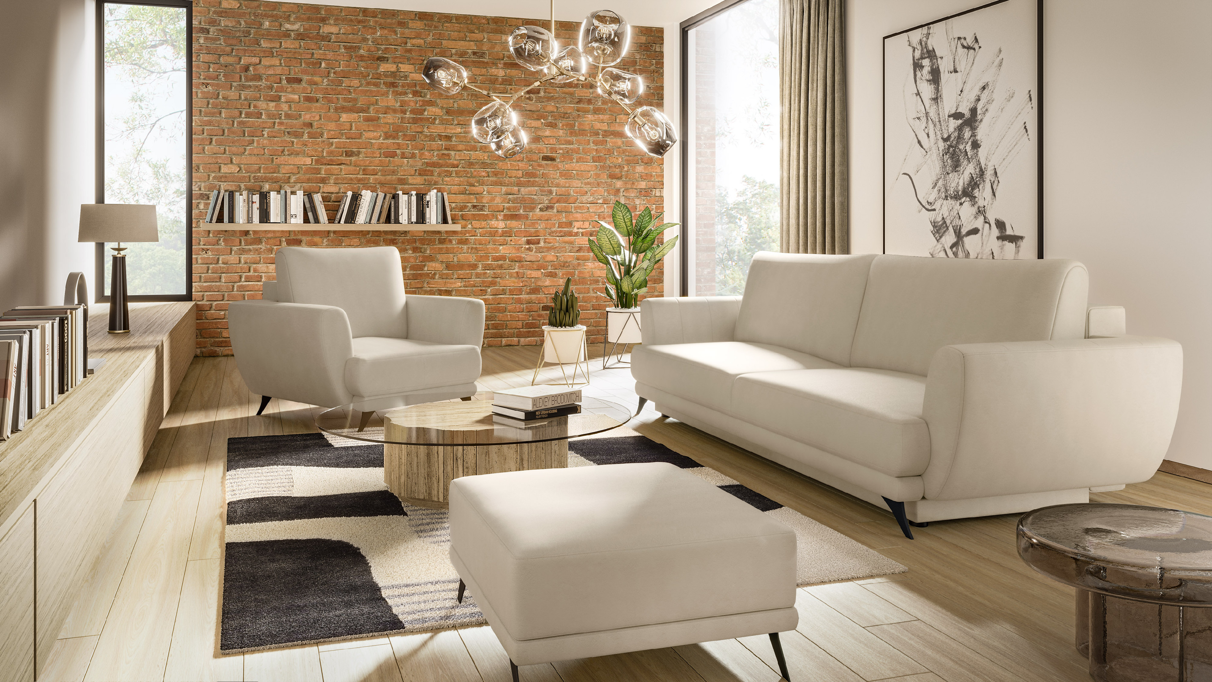 Sestava Megis - 3F+1F+taburet látka: Softis 33