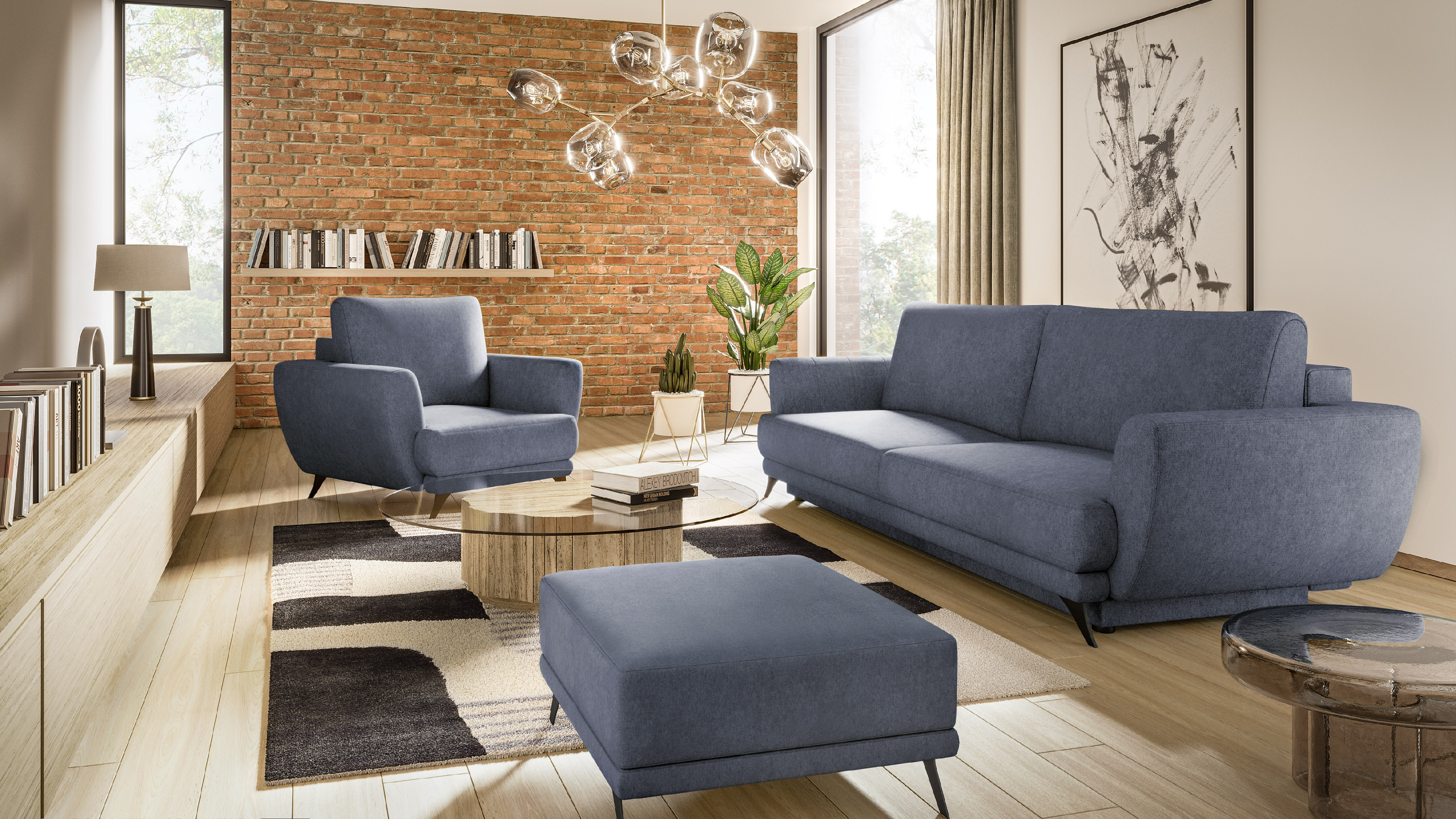 Sestava Megis - 3F+1F+taburet látka: Poco 40