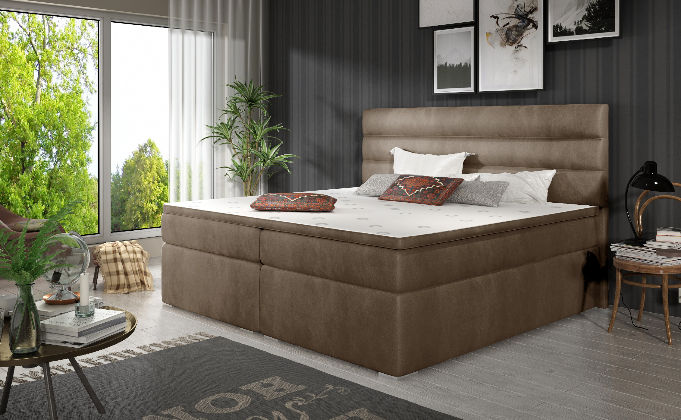 Boxspring Softy Rozměr: 140 x 200 cm, látka: Monolith 77 (obrázek 3)