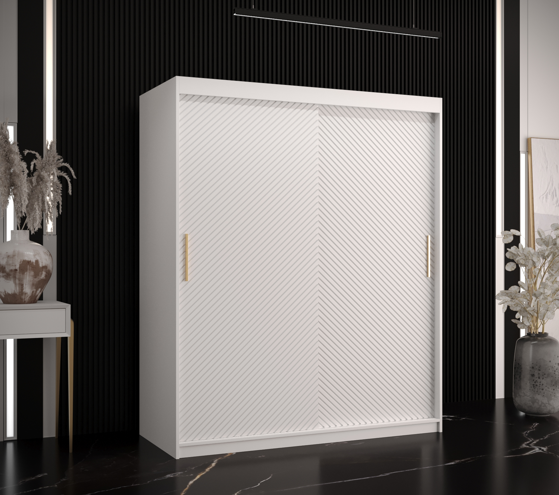 Šatní skříň Abi Riflo Slim Jodelka 1 Barva korpusu: Bílá, Rozměry: 150 cm, Dveře: Bílá - bez zrcadla