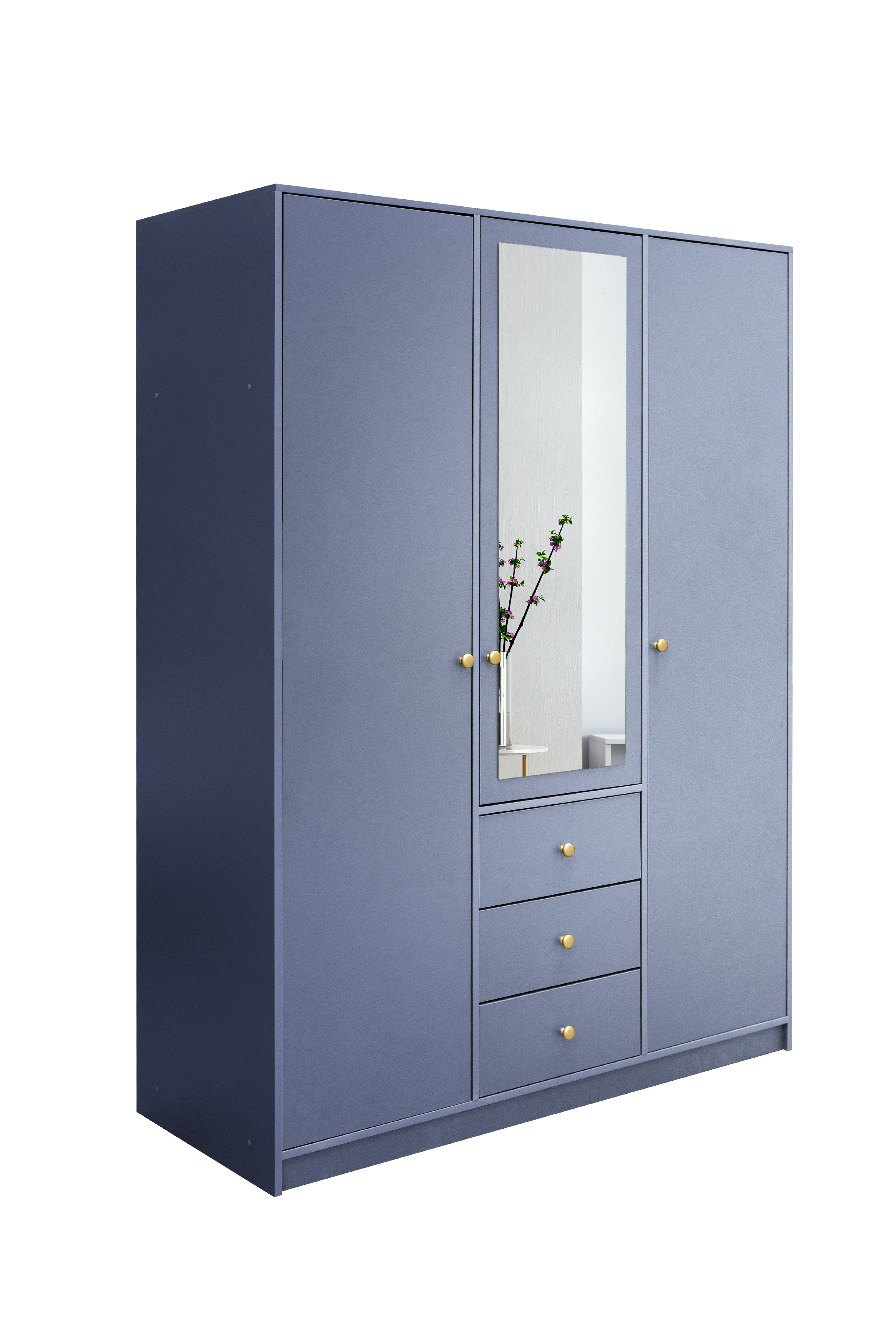 Šatní skříň Siena D3 Barva korpusu: Modrá, Rozměry: 149 cm