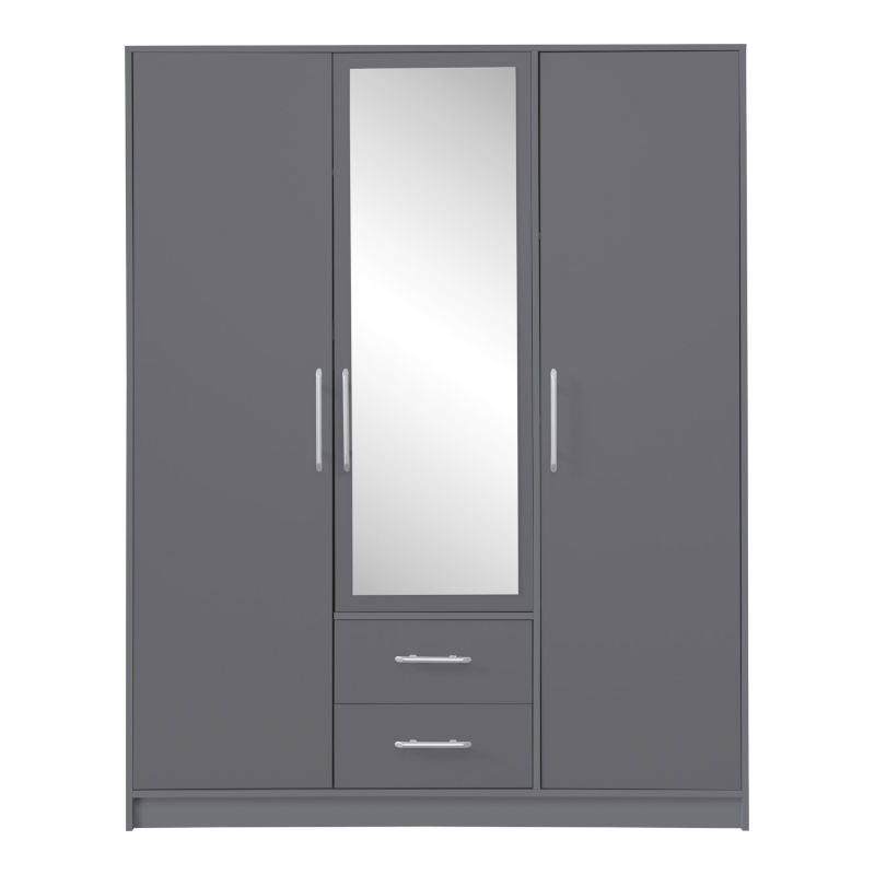 Šatní skříň Smart SR2 Dveře: Antracit, Varianta: Se zrcadlem - Antracit,bílá,dub sonoma,antracit