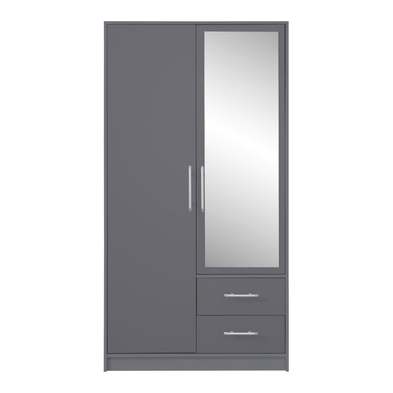 Šatní skříň Smart SR3 Dveře: Antracit, Varianta: Se zrcadlem - Antracit,bílá,dub sonoma,antracit