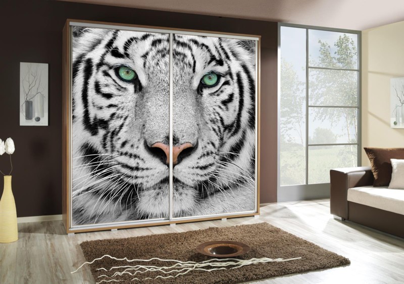 Šatní skříň Penelopa 2 Tygr Barva korpusu: Bílá, Rozměry: 205 cm - Bílá