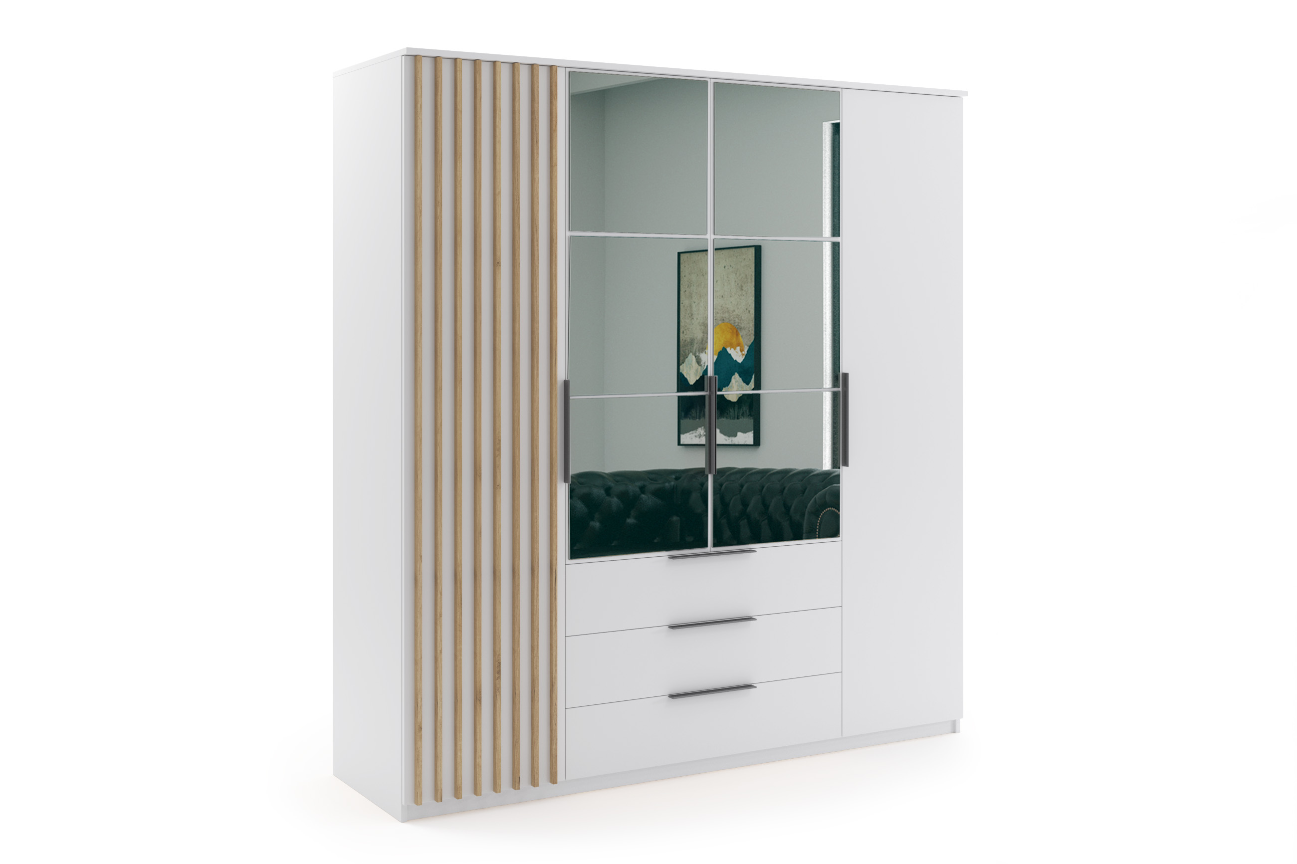 Šatní skříň Sorento Barva korpusu: Bílá, Rozměry: 200 cm