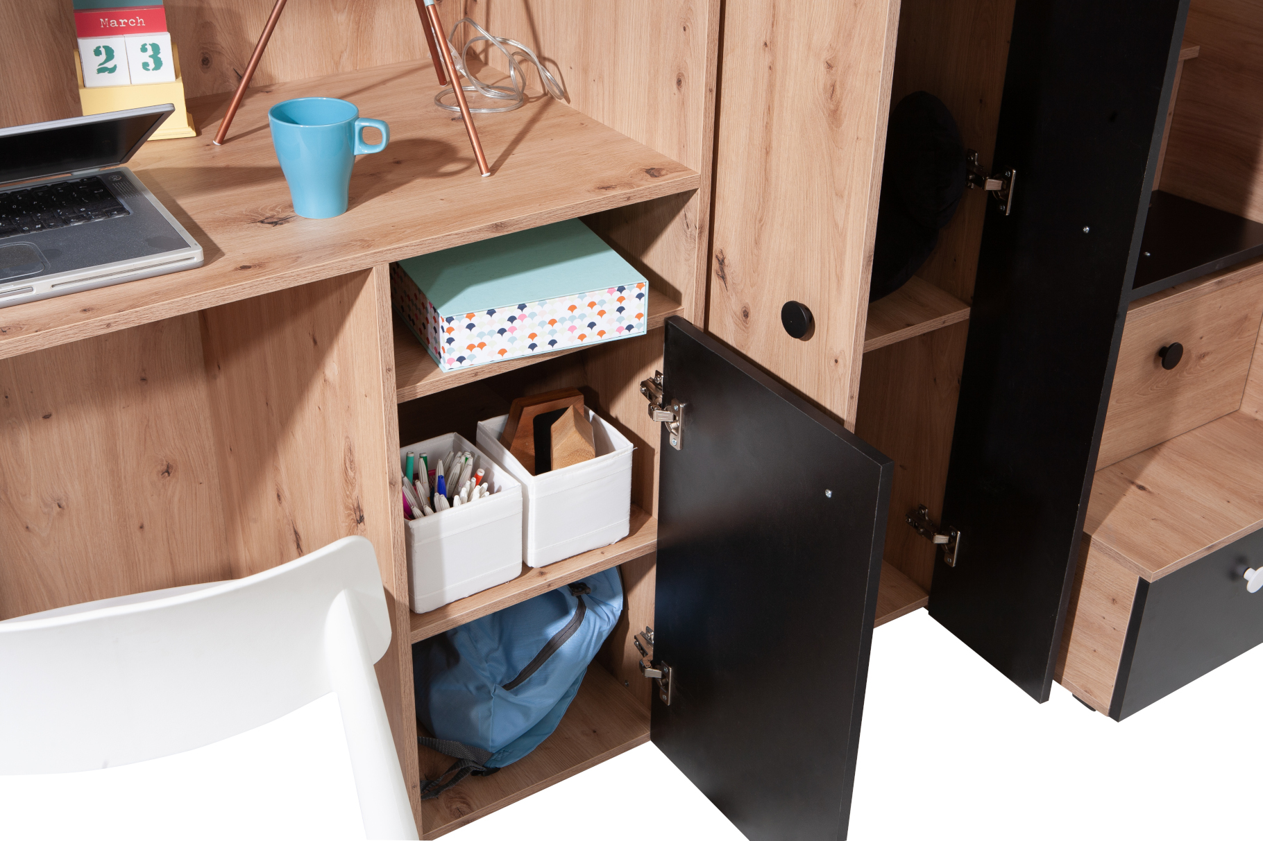 Dětský pokoj Smart 14 Barva korpusu: Dub artisan, Dveře: Černá (obrázek 8)