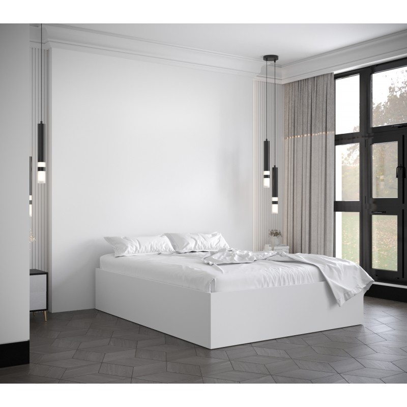 Postel Bella - bez panelů Barva korpusu: Bílá, Rozměr: 160x200 cm - Bílá,bílá,černá,dub craft zlatý