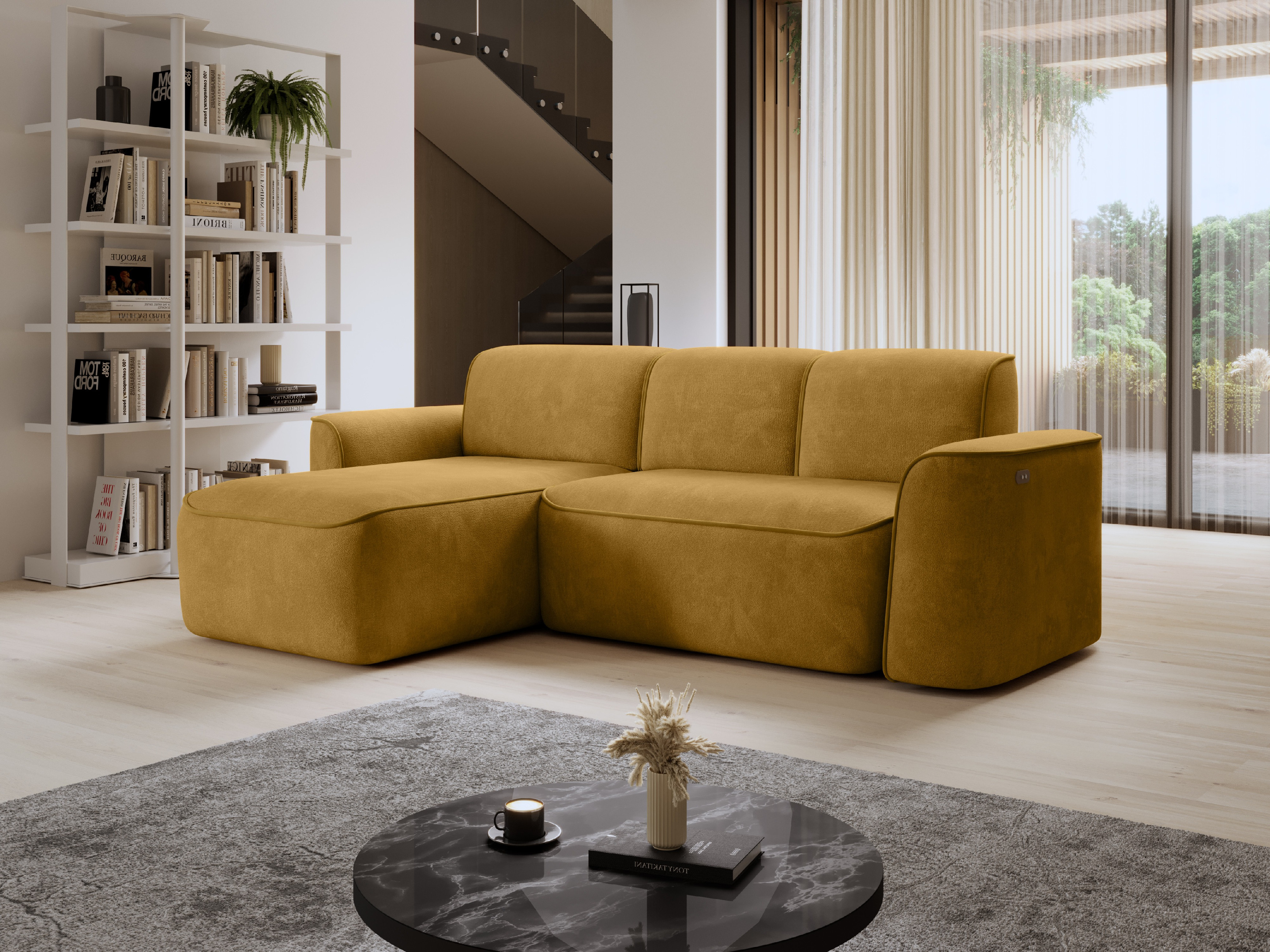 Sedací souprava Ume Provedení: Levá varianta, látka: Amore 45/ Riviera 41