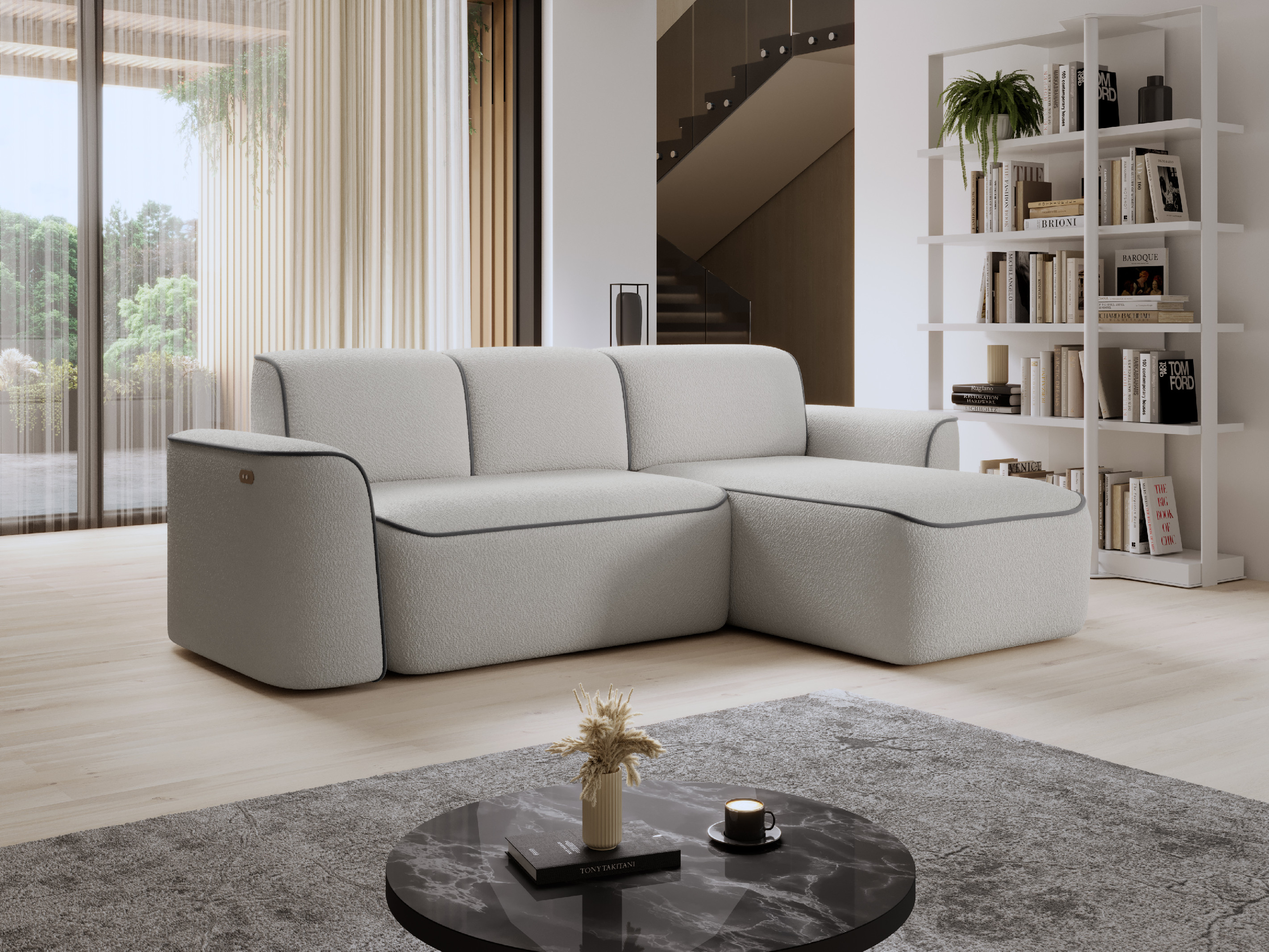 Sedací souprava Ume Provedení: Pravá varianta, látka: Royal 3/ Velvet Mat 4