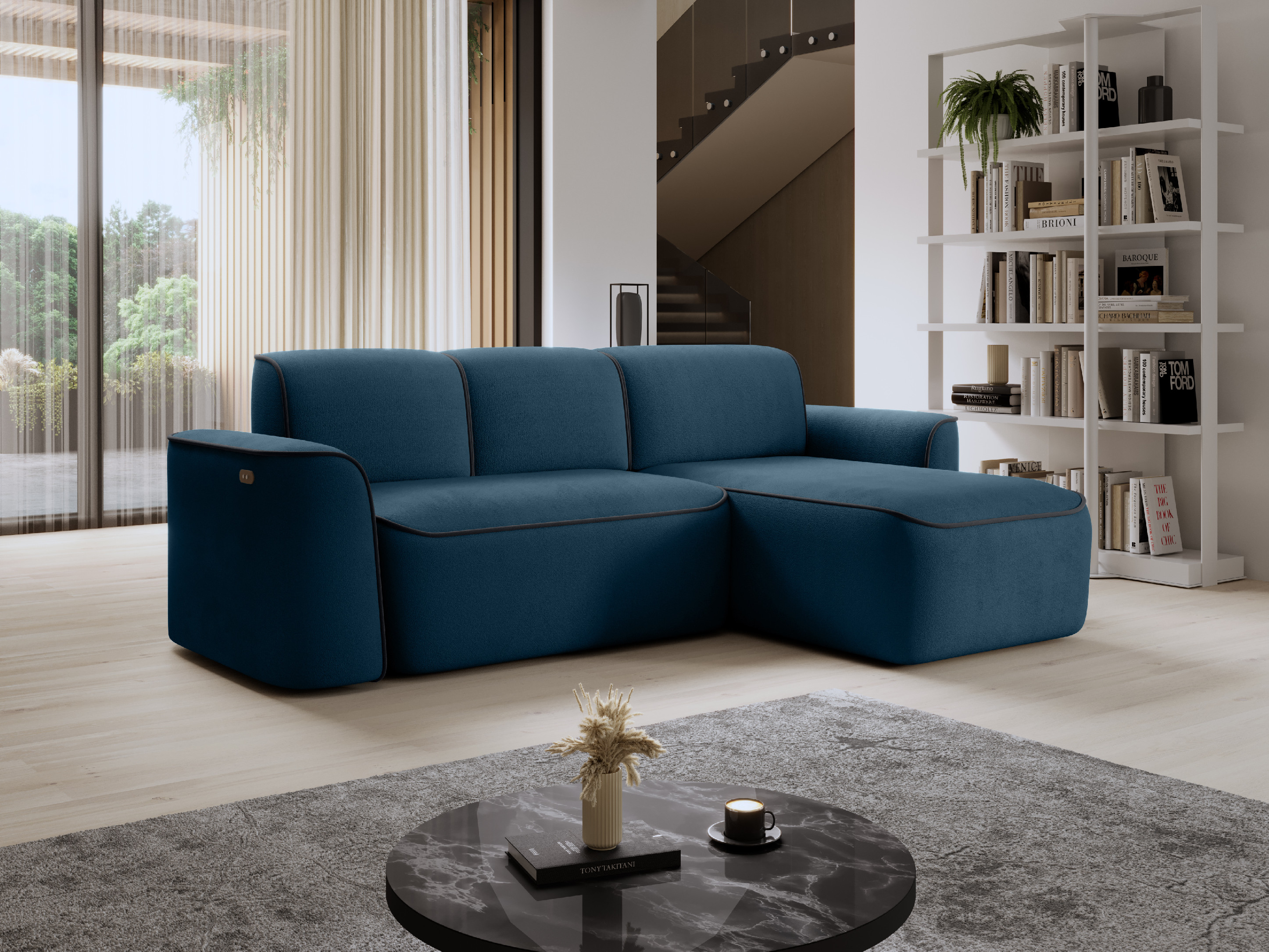 Sedací souprava Ume Provedení: Pravá varianta, látka: Amore 40/ Velvet Mat 6